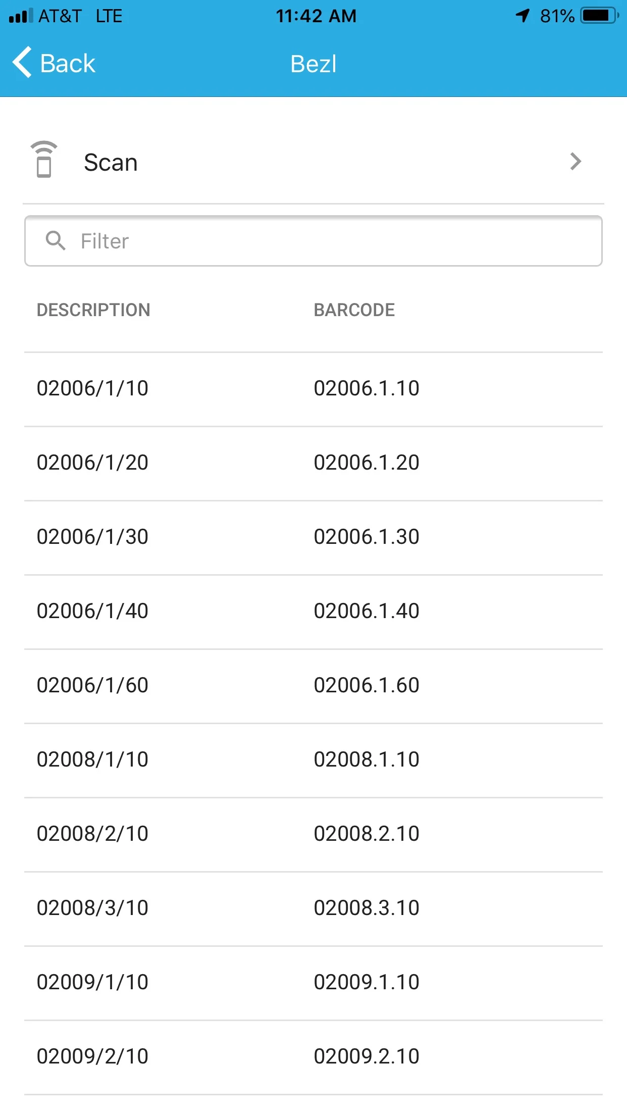Users can choose a task, job, etc. from a list or scan