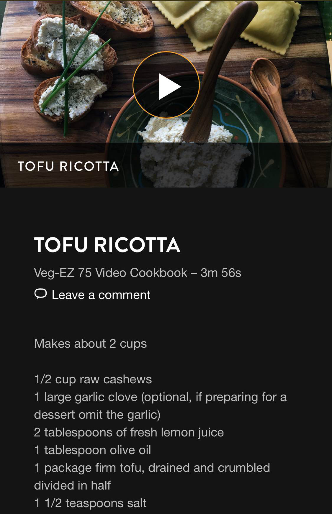 VegEZ Tofu Ticotta screenshoot.jpg