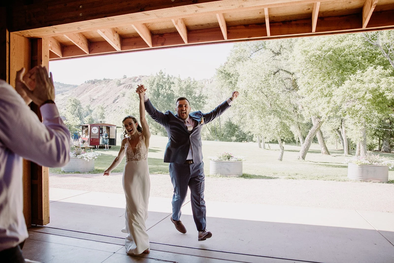 Planet Bluegrass wedding grand entrance