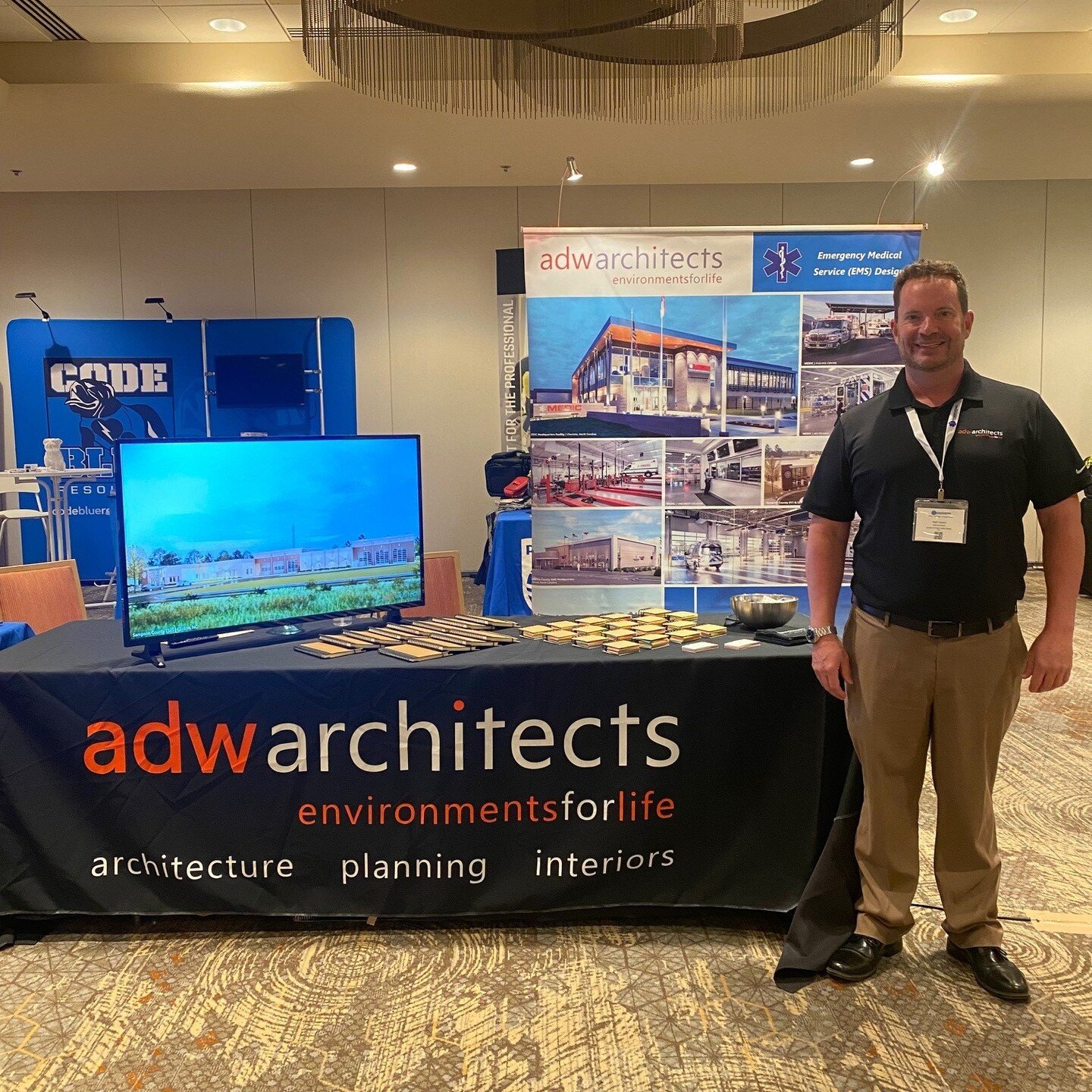Our own Keith Carlyon, ADW's Director of Public Safety, is in attendance at the NCAEMSA Conference in Asheville today and tomorrow. Stop by our booth and tell him hi!

#adwarchitects #environmentsforlife #NCAEMSA #EMS