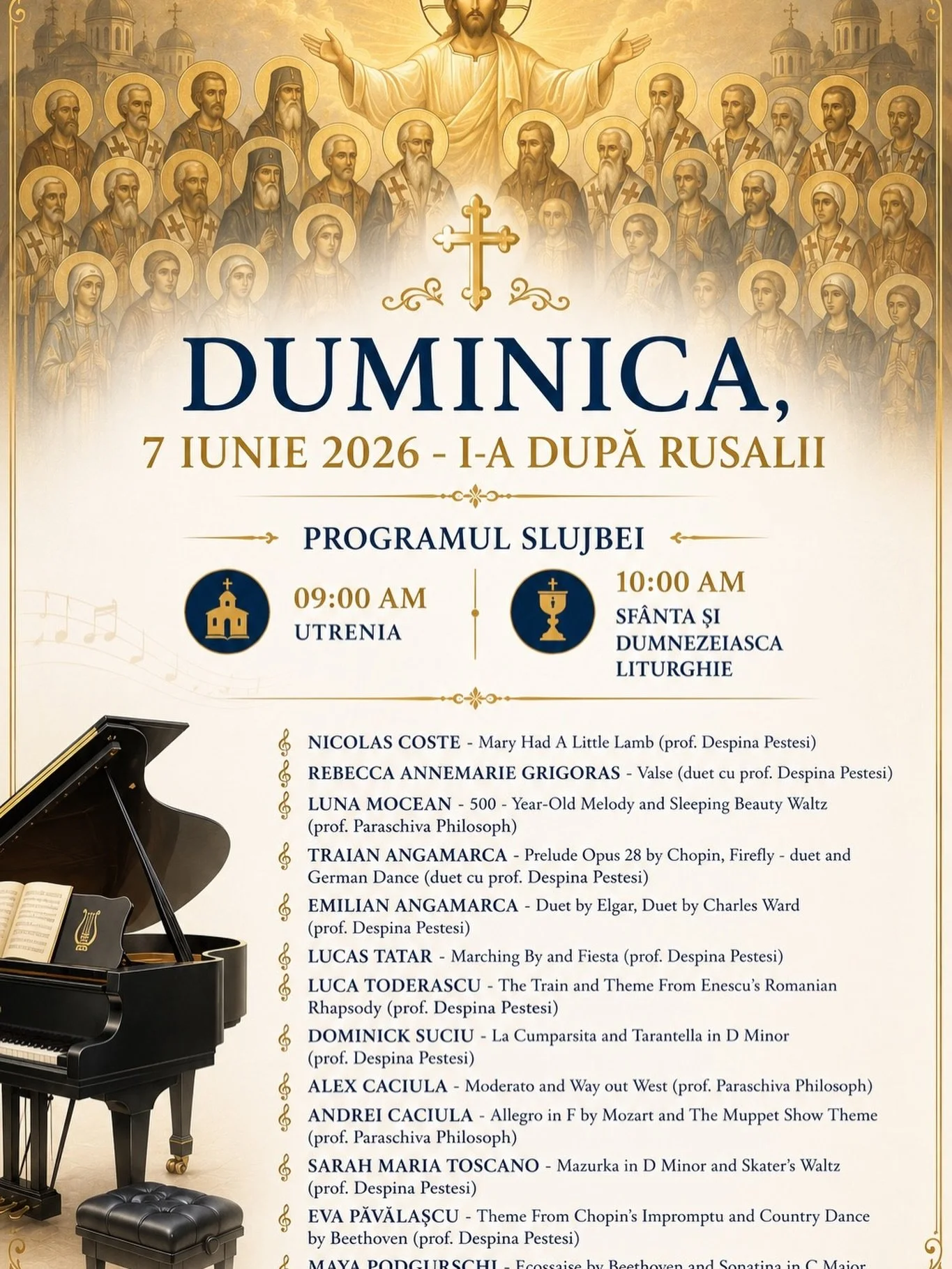 Matins, Holy Liturgy and Piano concert at St. Mary&rsquo;s Romanian Orthodox Church 🎹