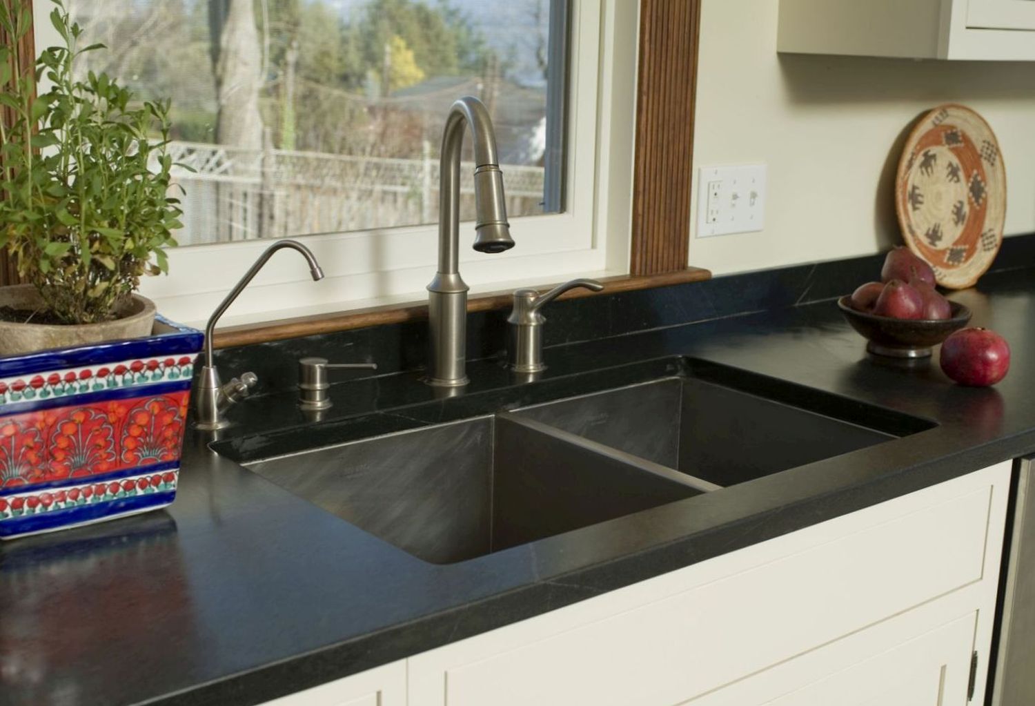 Soapstone and stainless steel