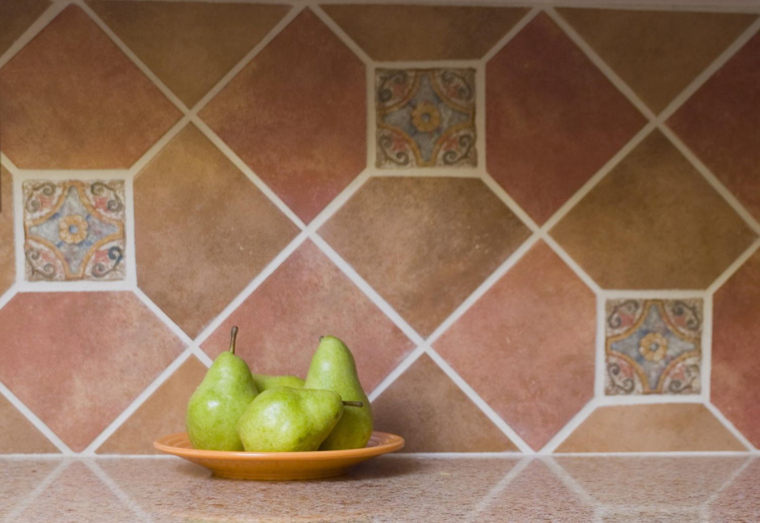 Terracotta backsplash tiles