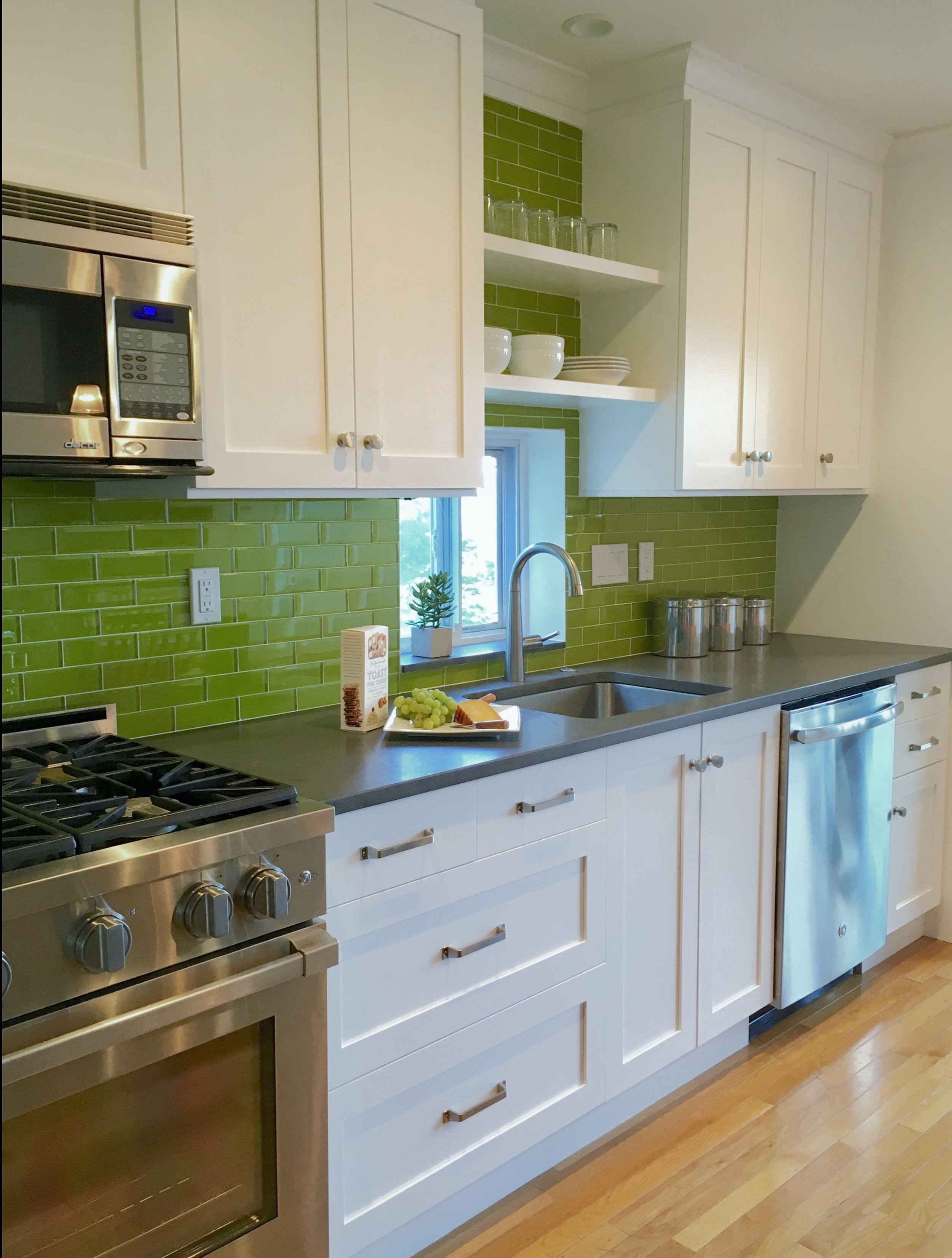 Lively Chartreuse Backsplash - Nyack NY