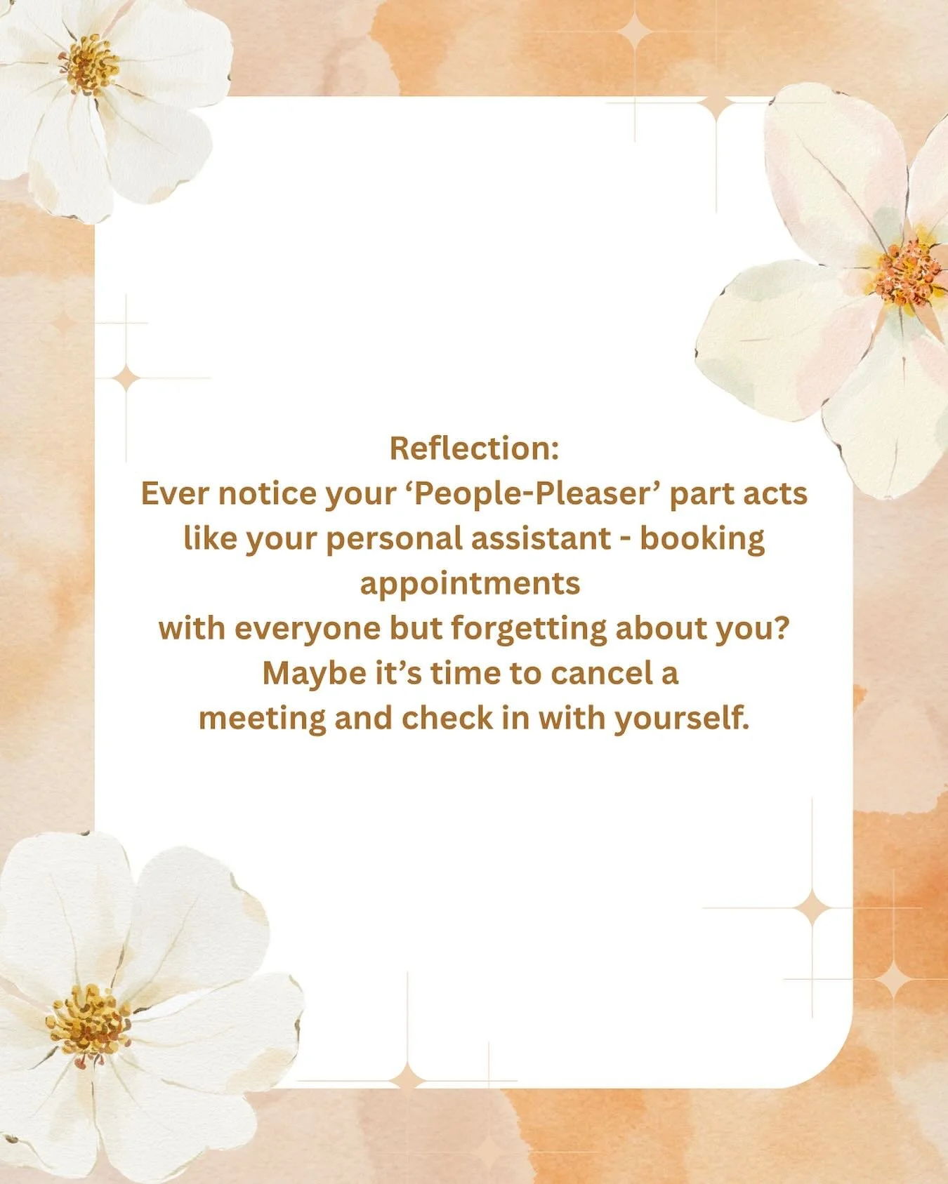 Our People-Pleaser part can be a relentless scheduler, making sure everyone else is taken care of &mdash; except you. Today, give yourself permission to say &ldquo;no&rdquo; to that endless to-do list and say &ldquo;yes&rdquo; to a little self-care. 