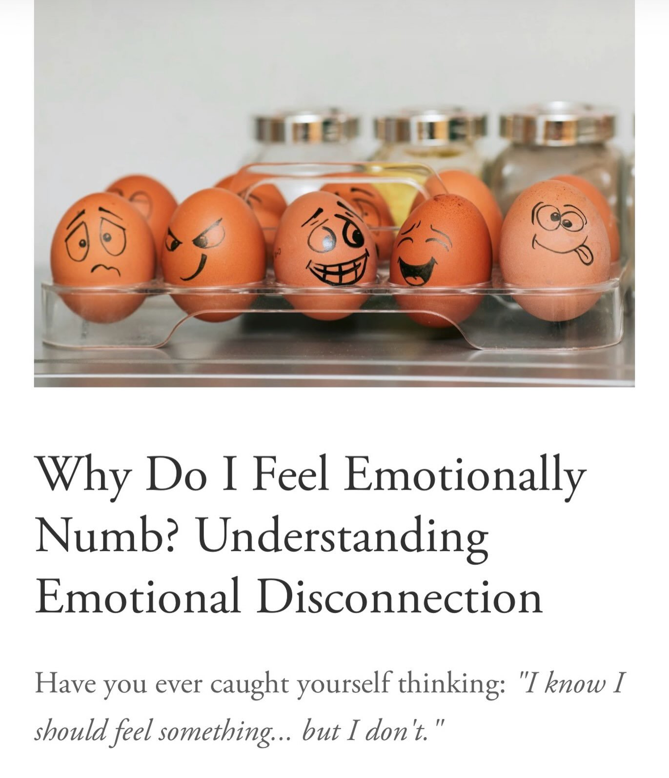 New blog post! Learn more about emotional disconnection.

Link in bio 🔗