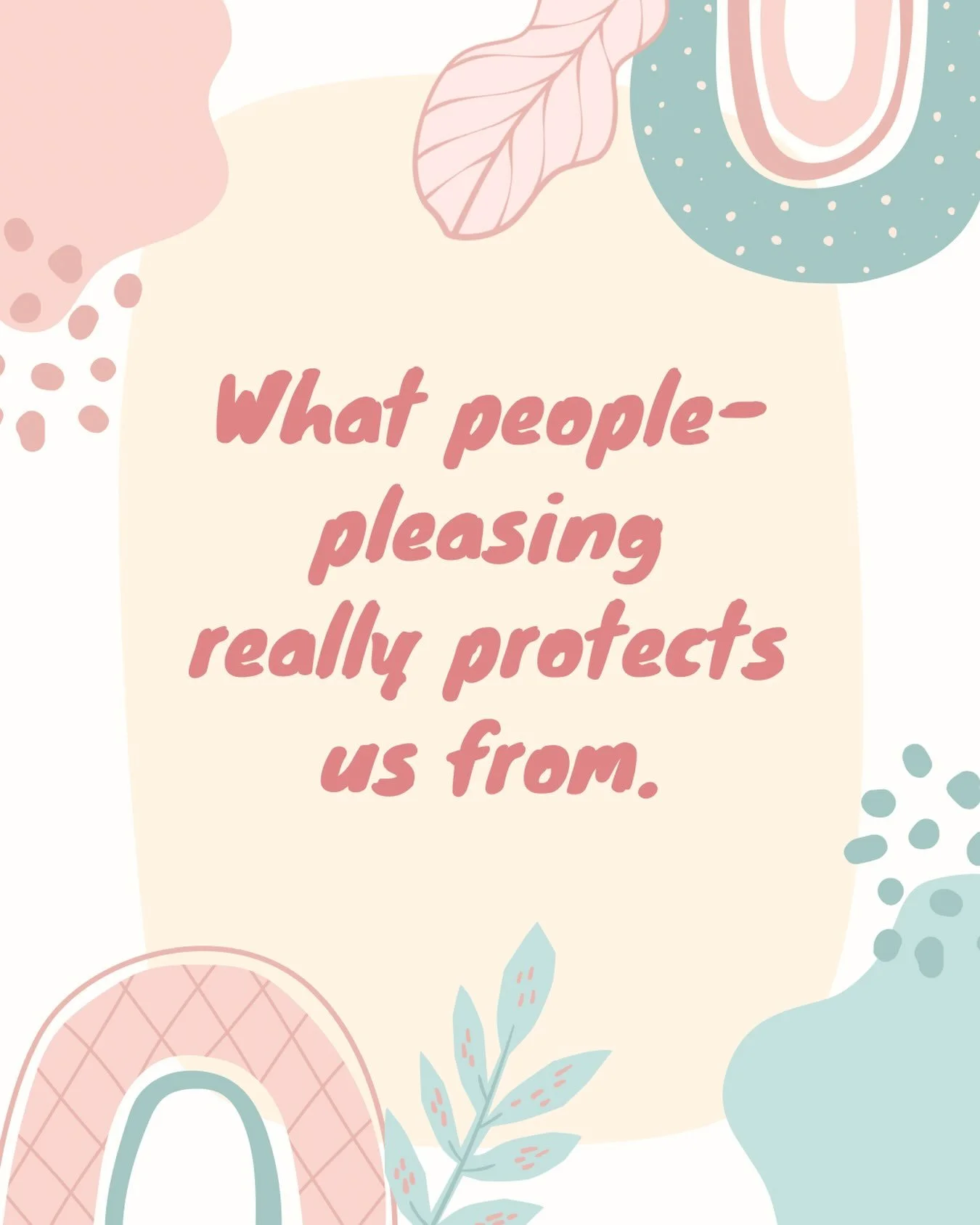 People-pleasing isn&rsquo;t simply &ldquo;being too nice.&rdquo;

Sometimes it&rsquo;s a strategy we learned to feel safe.

It can protect us from:
✨ Rejection
✨ Conflict
✨ Disappointing others
✨ Anger or criticism
✨ Feeling like we&rsquo;re &ldquo;t