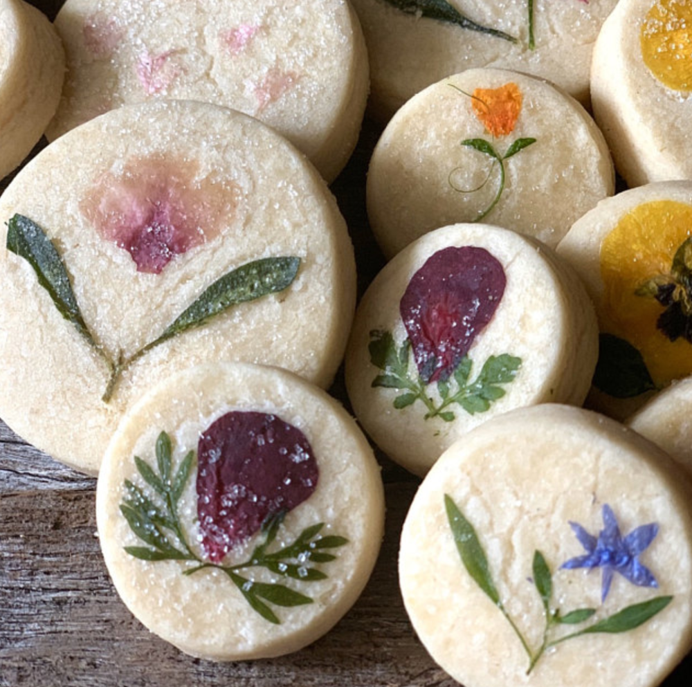 Etsy Carriage House Cookies, Shortbread with Pressed Flowers, The Medley