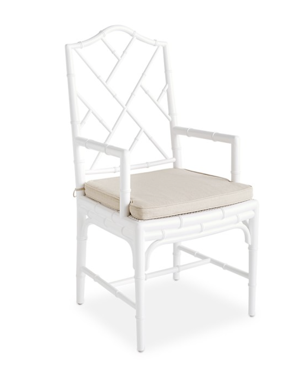 Williams Sonoma Home, White Chippendale Dining Armchair