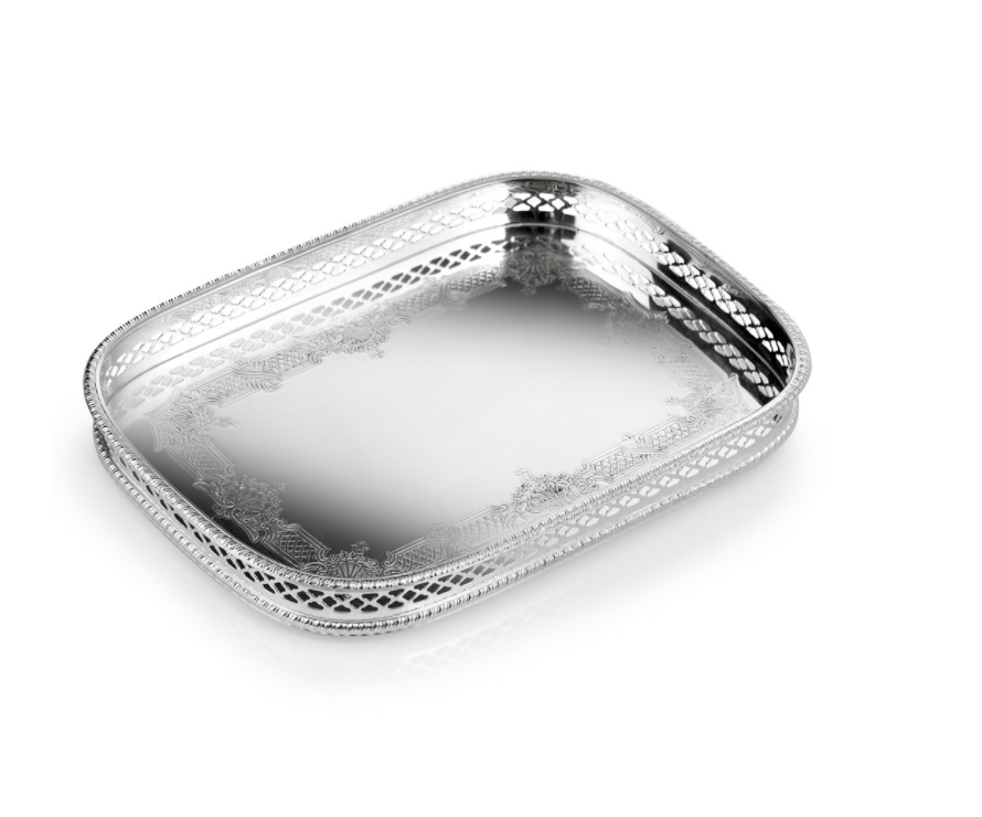 Scully &amp; Scully Exclusive Silverplated Openwork Card Tray