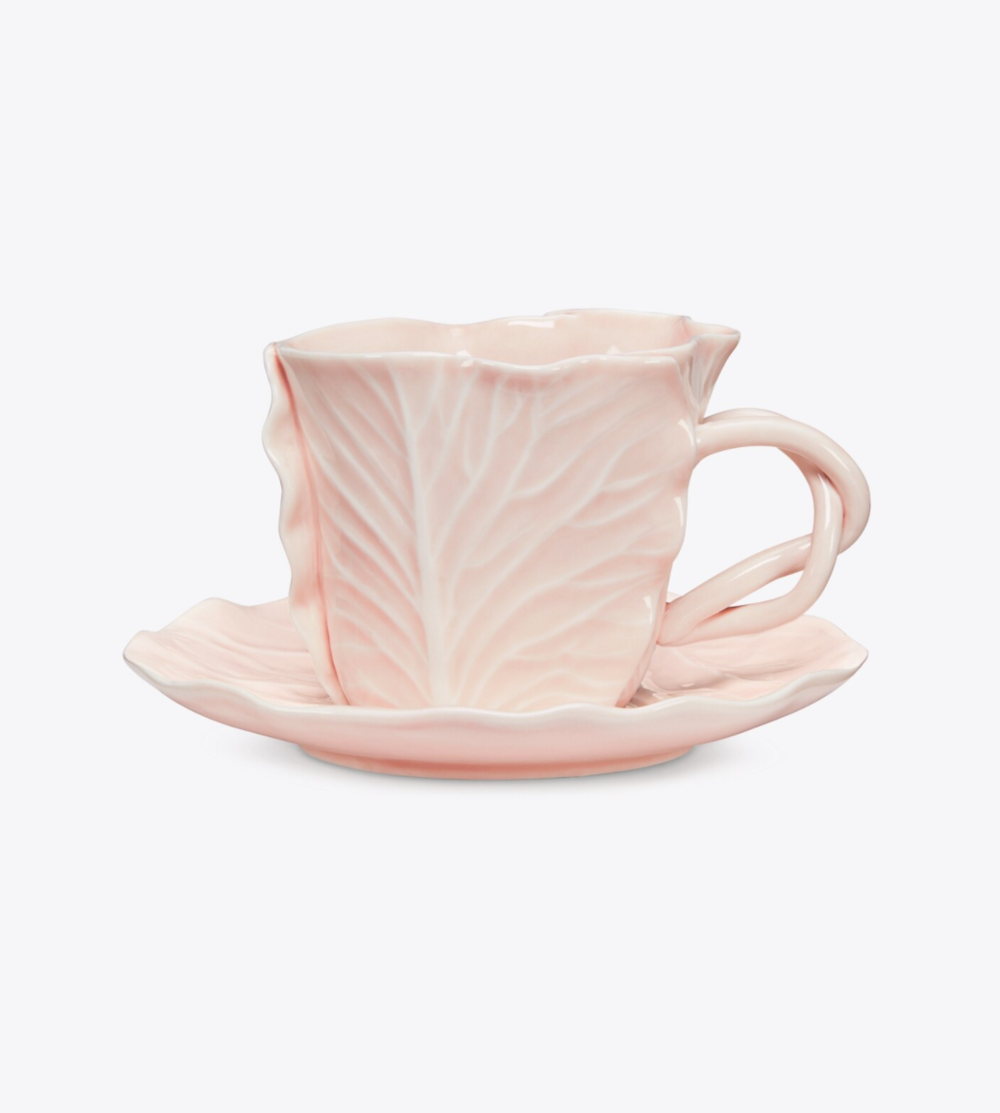 Tory Burch LETTUCE WARE CUP &amp; SAUCER, SET OF 2