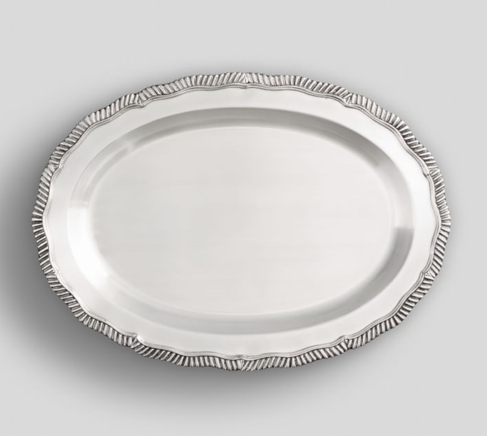 Pottery Barn, Antique Silver Oval Tray