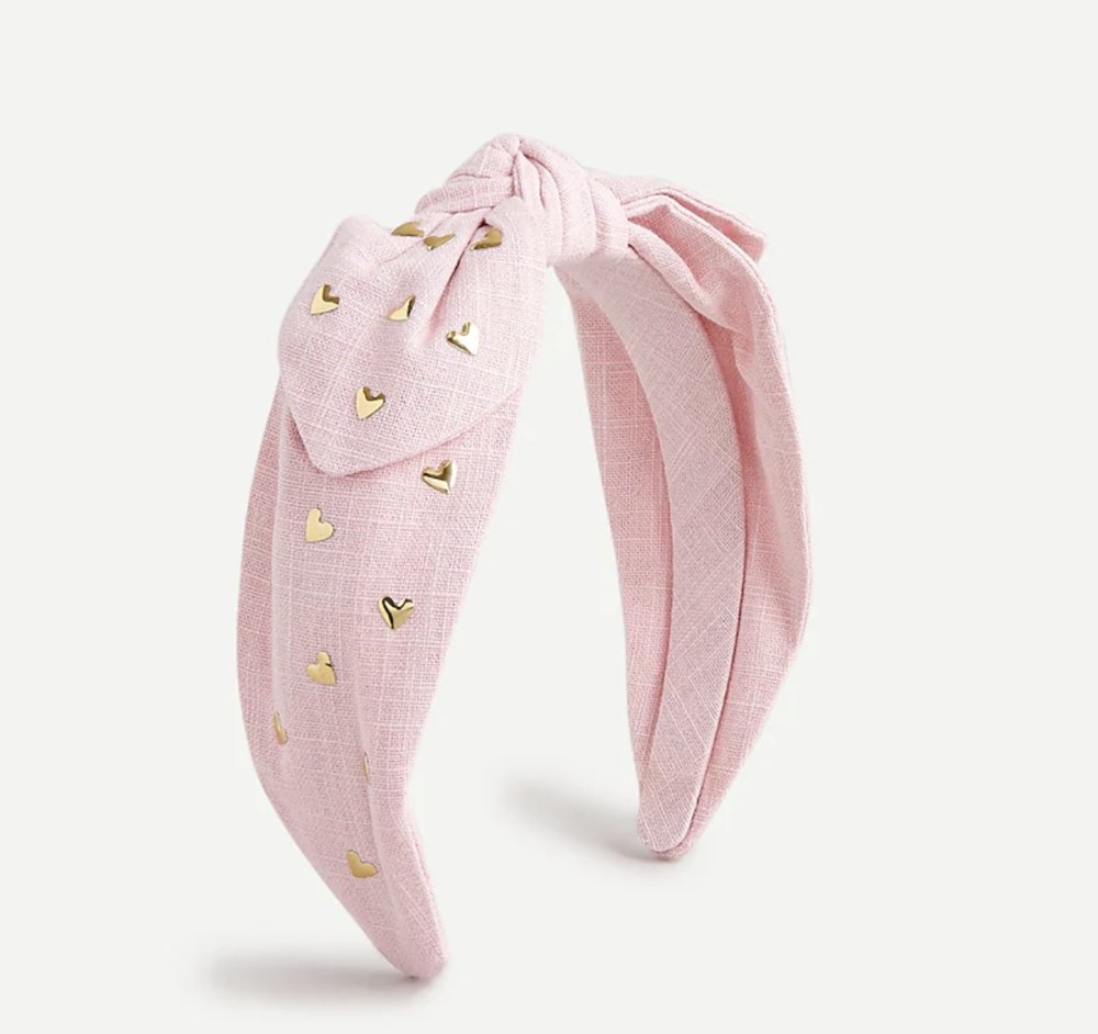J Crew Girls' bow tie headband, pink blossom