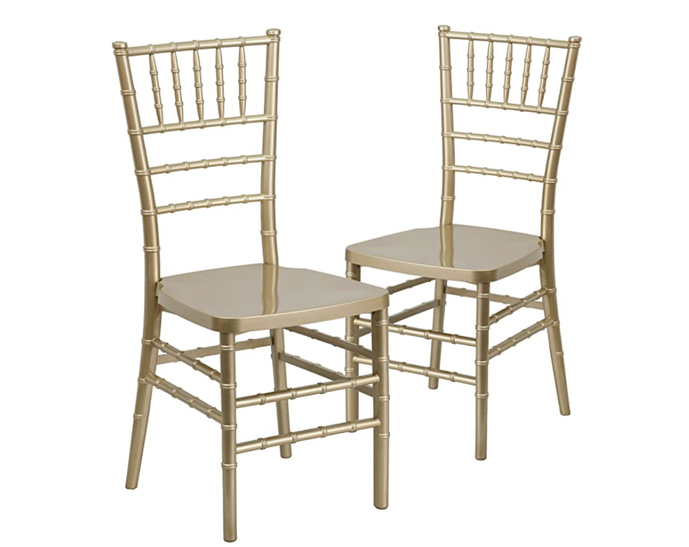 Amazon, Flash Furniture 2 Pack HERCULES PREMIUM Series Gold Resin Stacking Chiavari Chair