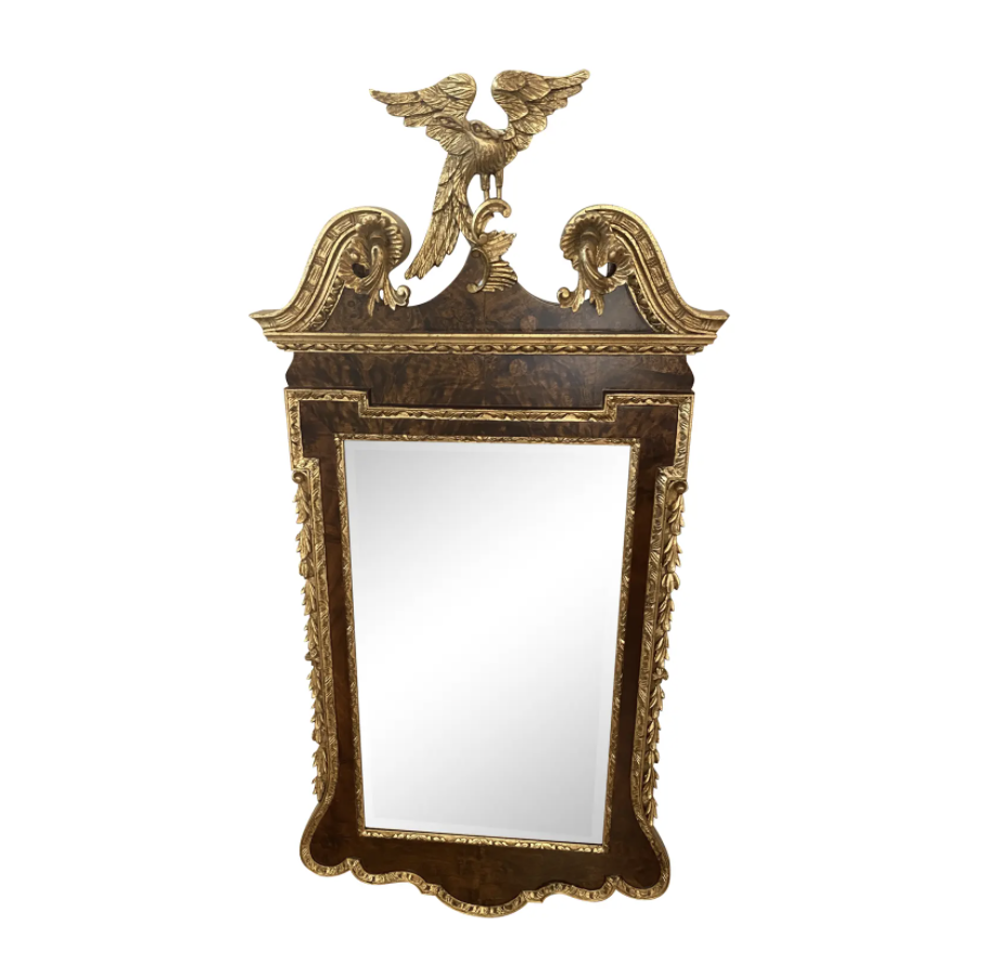 Chairish, Antique Federal Empire Burled Elm and Gilded Mirror