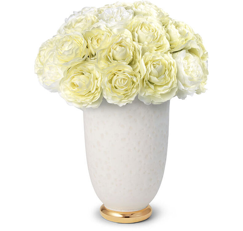 Aerin x Diane James Home White Ranunculus Bouquet in Tapered Marion Vase