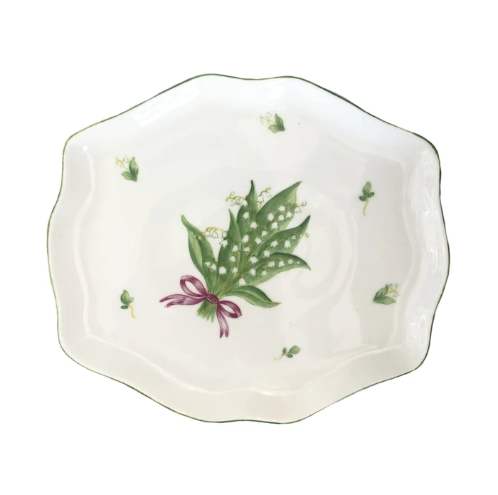 Courtland &amp; Co. Basketweave Dinner Plate, Lily of the Valley