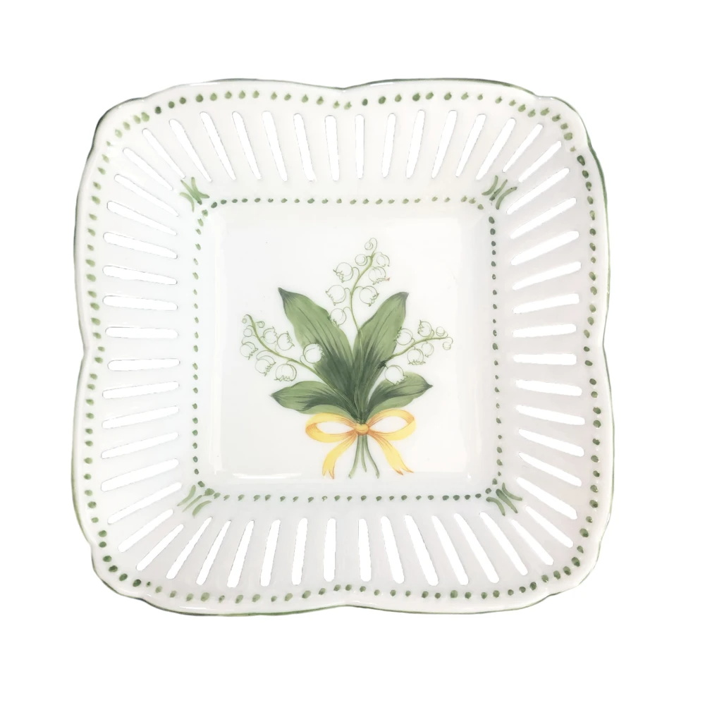 Courtland &amp; Co. Lily of the Valley Pierced Trinket Tray