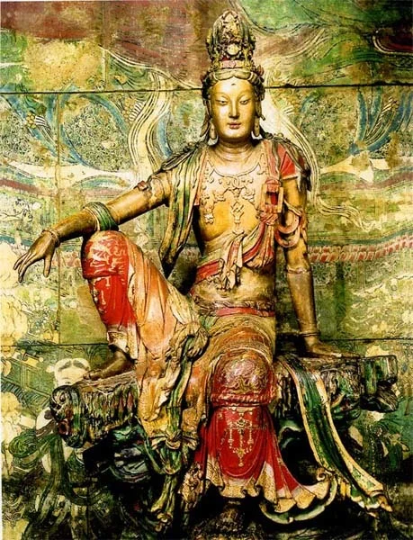 Bodhisattva Guanyin (Kuan-yin). Chinese, 11th/12th century, wood with paint, from the collection of the Nelson-Atkins Museum, Kansas City, MO. This is perhaps one of the most well-known and respected archetypes of a non-gendered or multi-gendered ideal. It had a profound influence on me while I was grappling with the discovery of my chromosome translocation, which biologically explained my intersex identity and “abnormal” body that was neither fully male or female (or, depending on how you look at it, both fully male and fully female). This is similar to how I imagined my soul might look if it could fully manifest in my body, and is the closest thing I can find to how I always felt in response to gender.