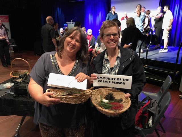 Debbie and Jana 'pitch' for funding from the Onkaparinga Council on the Fleurieu Peninsula for a workshop offering nature connection experiences in the Onkaparinga region of South Australia: placemaking as activating the place in people. 