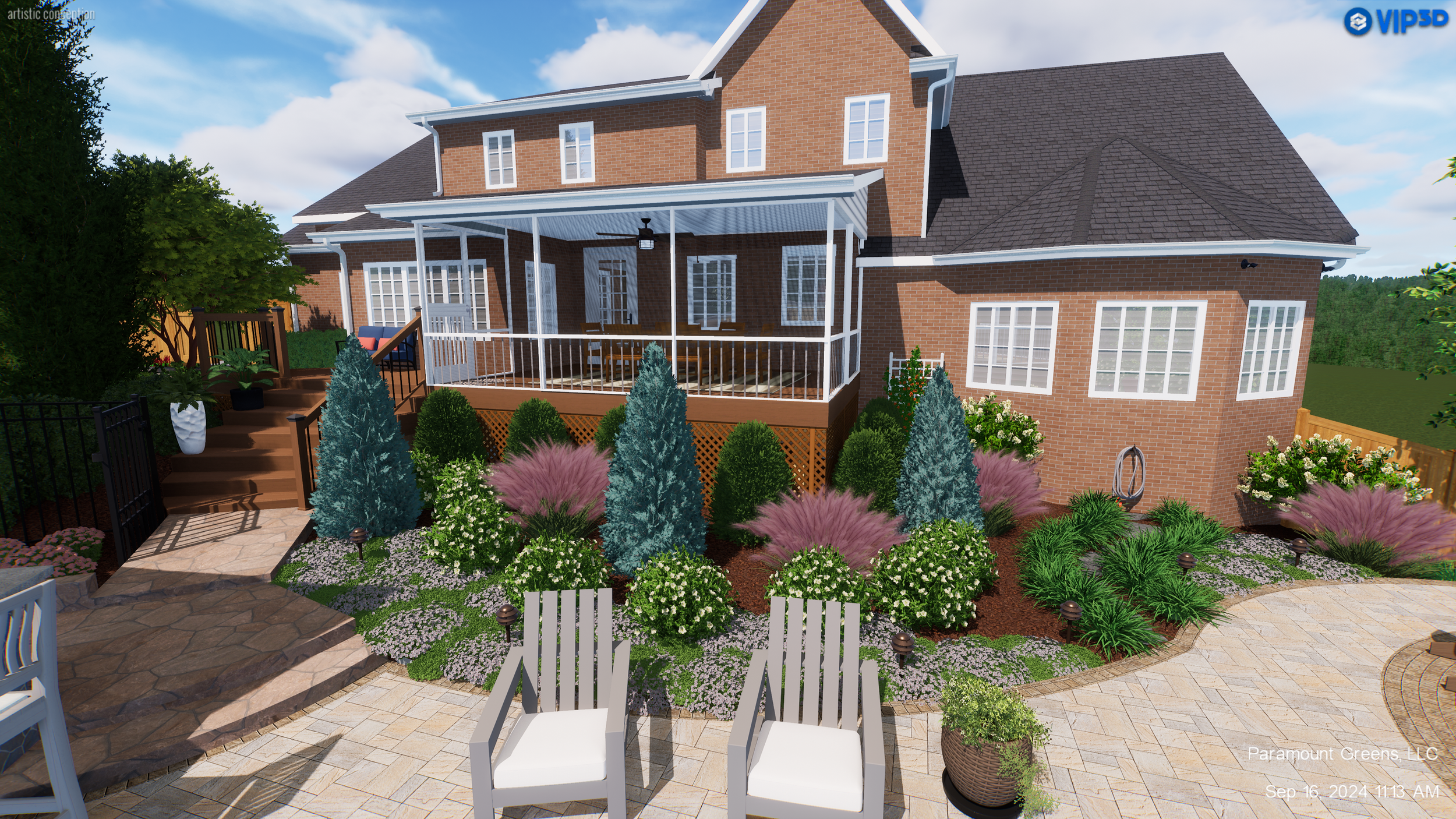 Large brick home with landscaped front yard in Greer, SC