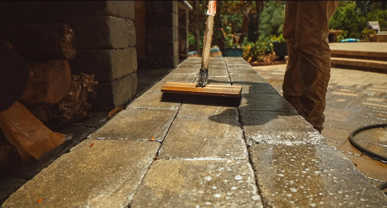 Driveway paver cleaning service by Paramount Outdoor Living