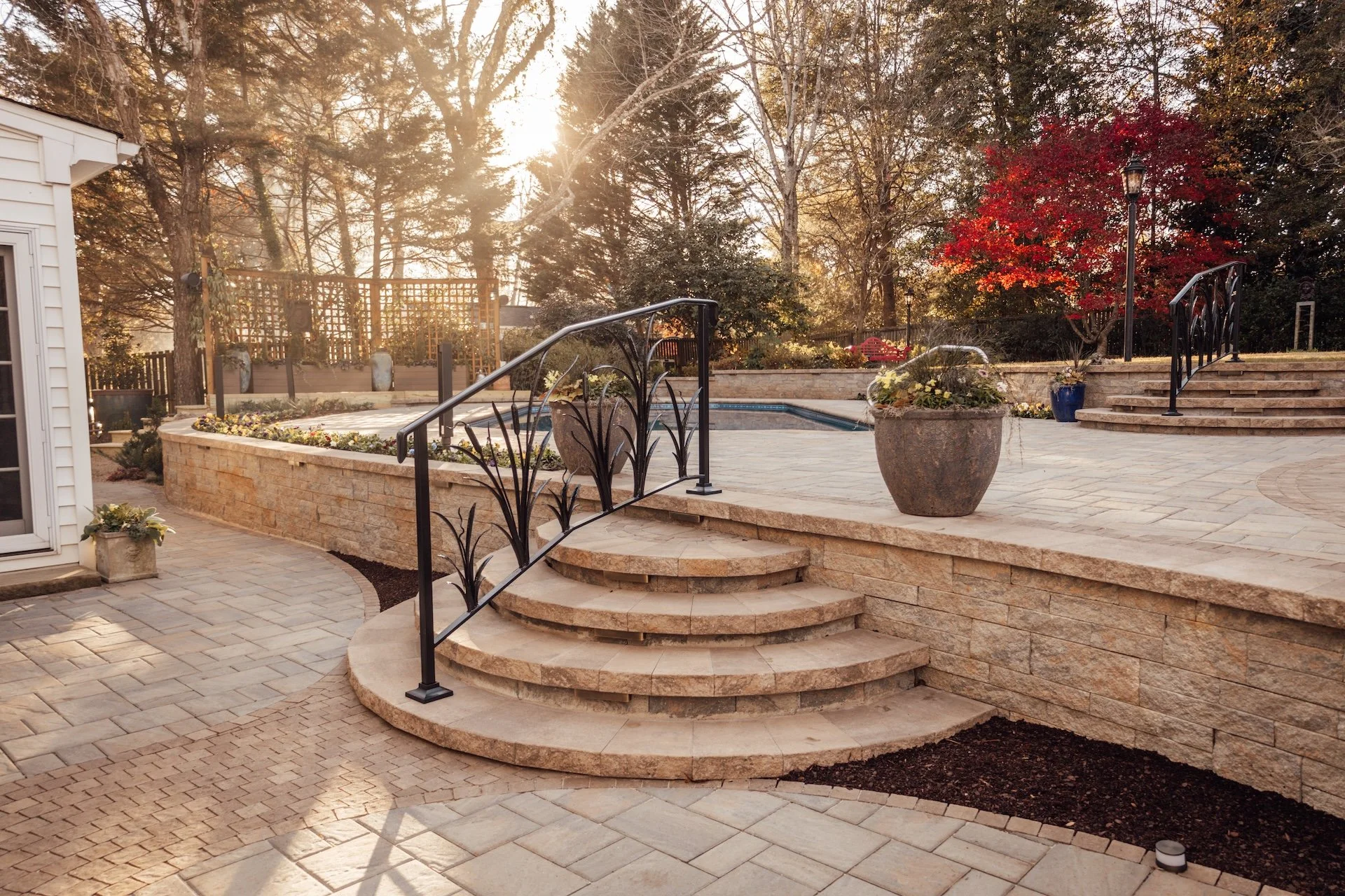 How a Retaining Wall Creates a Backyard Where the Slope Used to Be in Greenville, SC