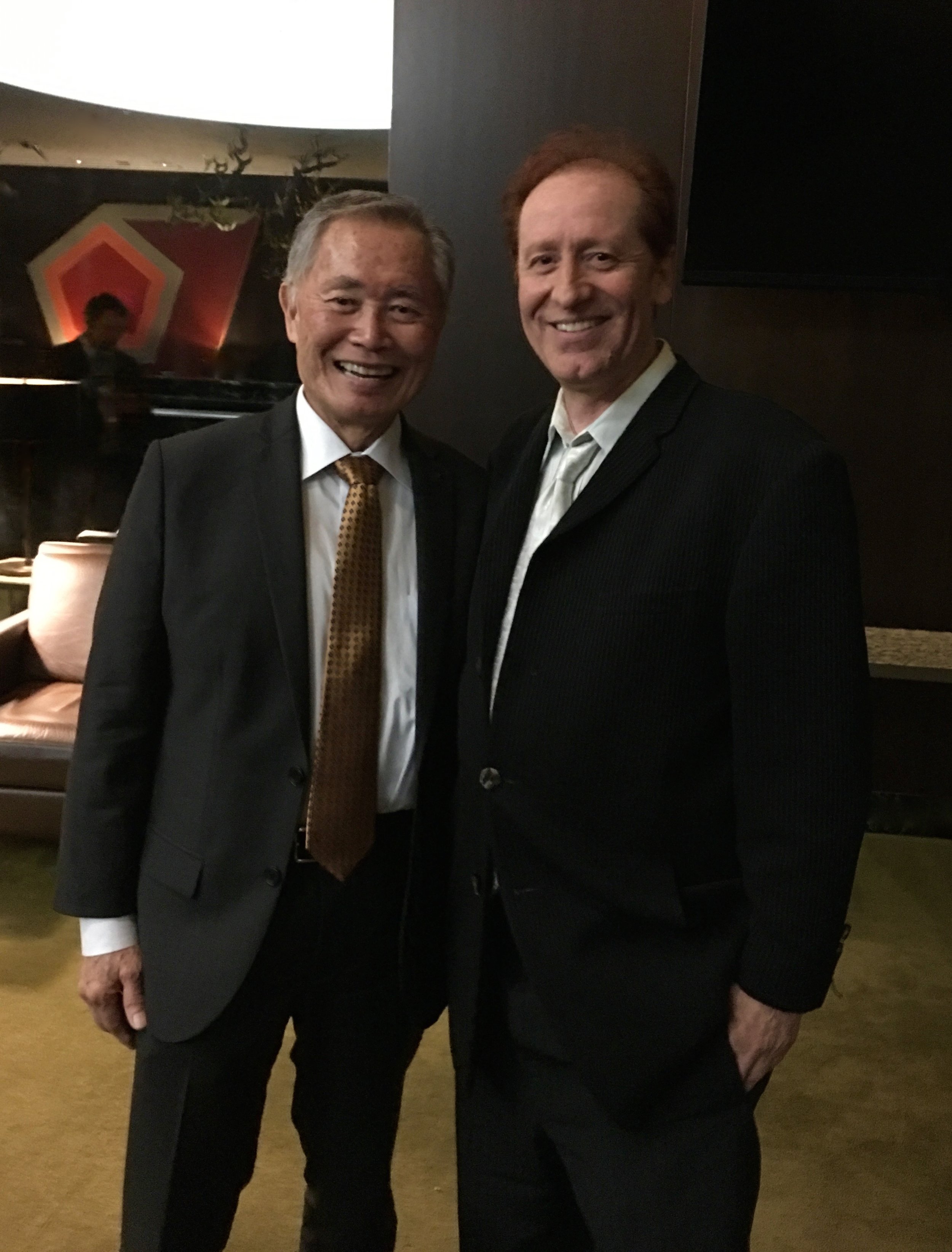 Craig, who played Captain Kirk's nephew, Peter James Kirk, catches up with his crew-mate, Sulu, played by George Takei. 