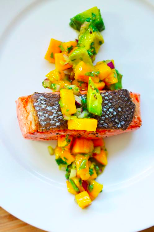 Salmon with Mango & Avocado Salsa