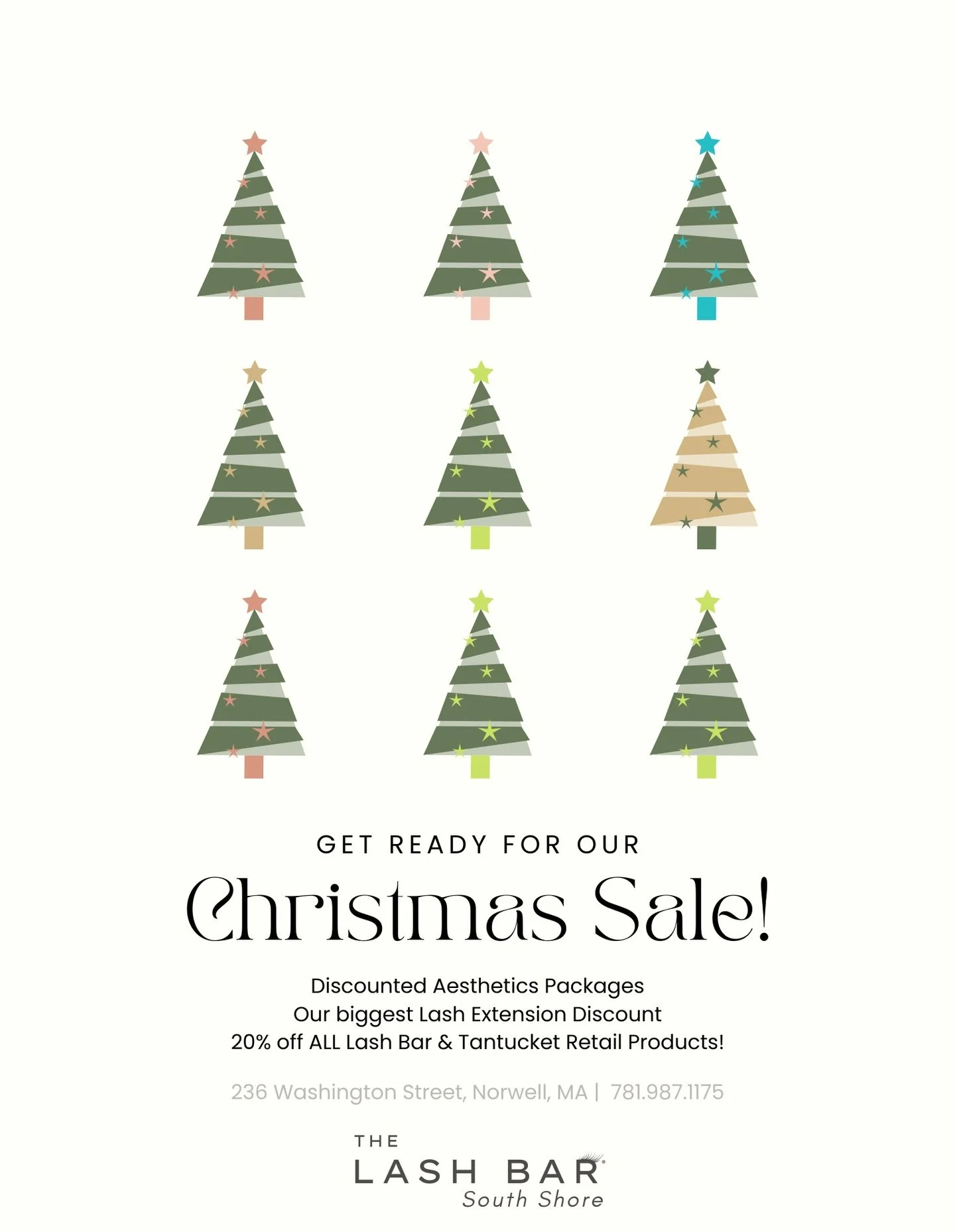 Our biggest sale of the year is here! 🎄⭐️

Check out all of our amazing discounted services AND products! We love being able to help our clients look and feel their best at a great price! Whether you need some relaxation for yourself, stocking stuff
