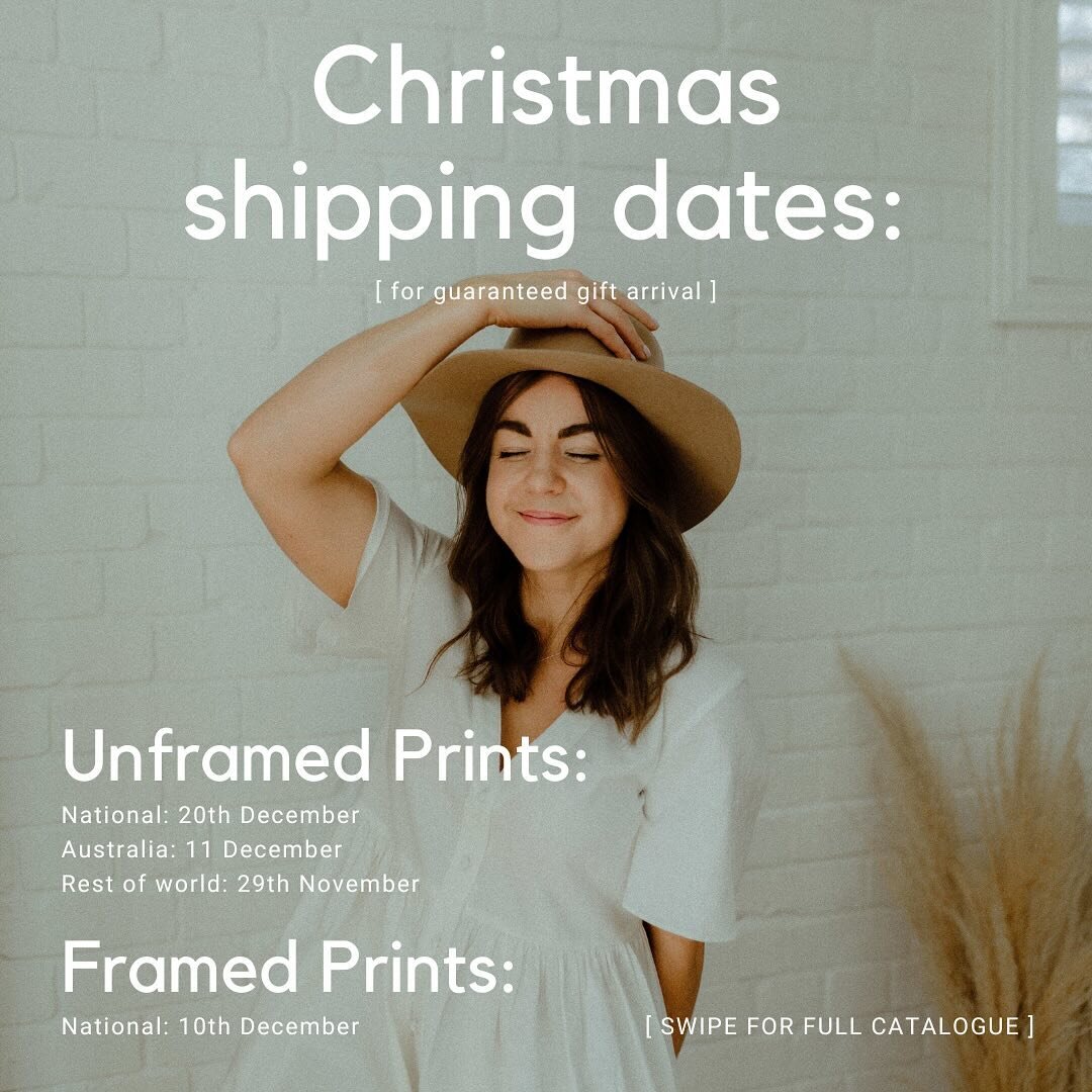 Swipe through for my full current catalogue! All of these available as special unique gifts for all of your favourite humans this Christmas!

All Christmas shipping cut off dates are listed too!

When you shop independents we absolutely love you and 