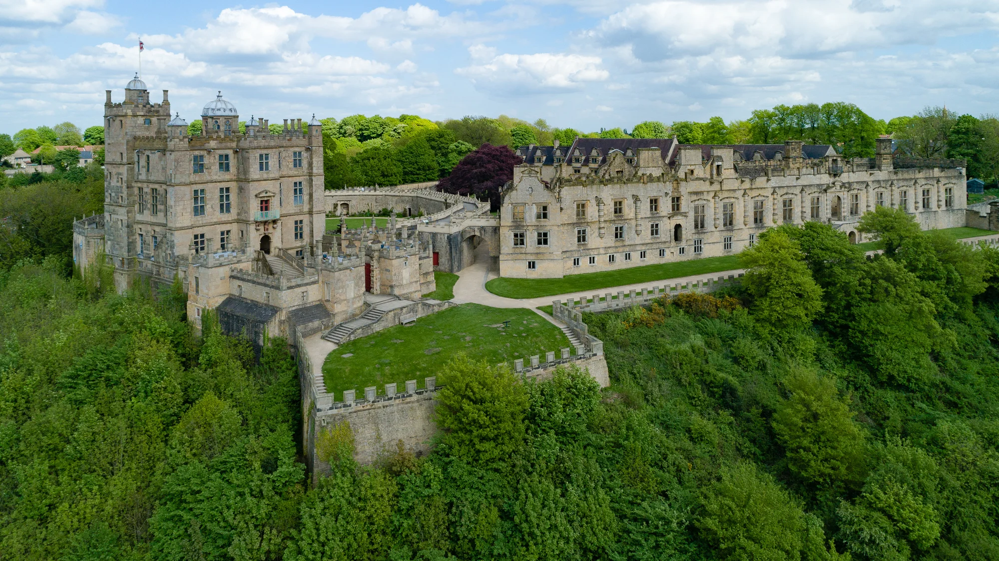 Bolsover Castle shot by Drone Photographer OD Hunte for Hunte Aerial