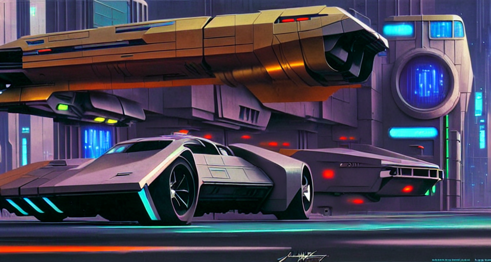 01464-2532393499-a futuristic super car in a cyberpunk city, detailed, sci-fi art,  starwars concept art, volumetric lighting, vincent di fate,.png