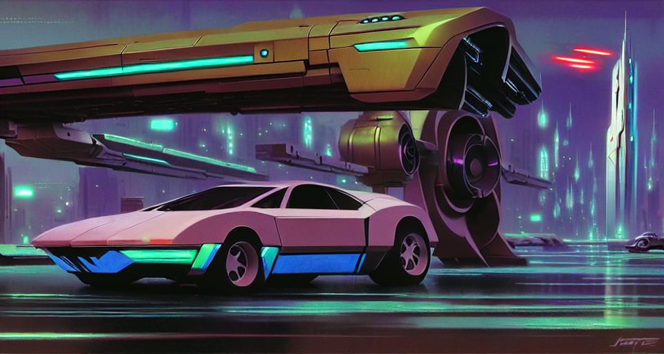 01573-2532393608-a futuristic super car in a cyberpunk city, detailed, sci-fi art,  starwars concept art, volumetric lighting, vincent di fate,.png