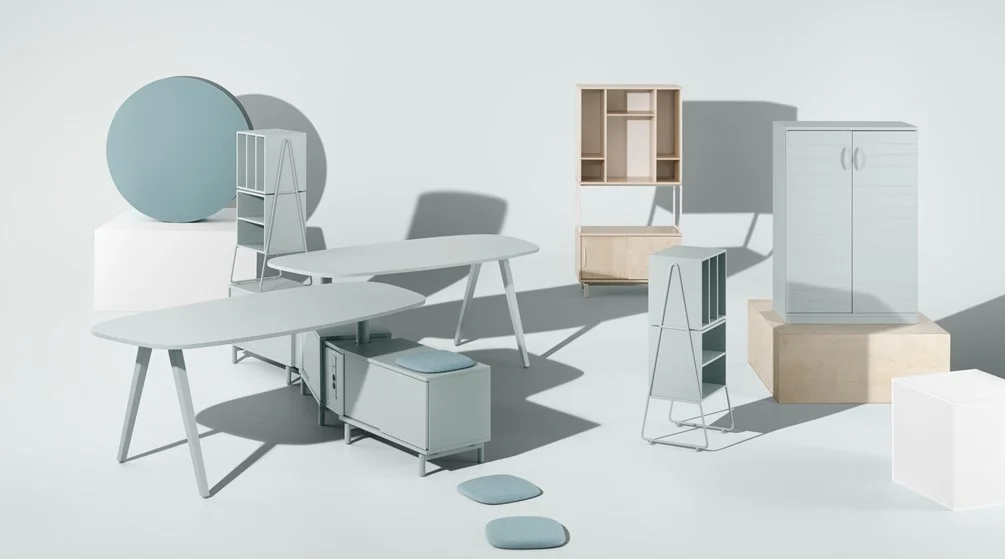 SPACE is a furniture concept designed by the designer Stefan Brodbeck (Brodbeck design) for today's and tomorrow's way of working, meeting and storing. The range is based on a large number of storage modules which are connected and combined depending on the functionality and look you want. The flexibility of the range enables both concentration and discussions as well as space for group and private areas.