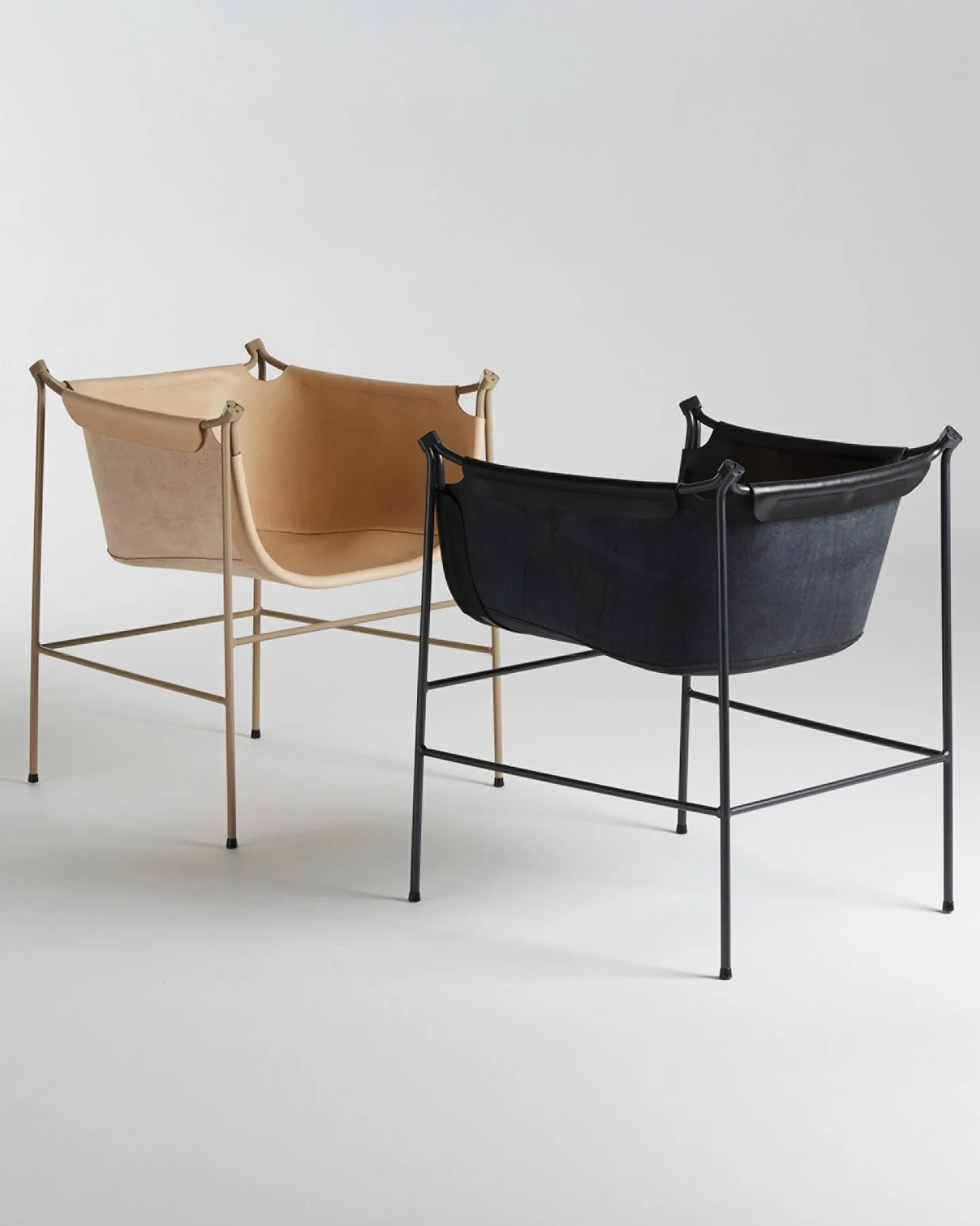 Sculptural elegance, crafted for comfort.

The N&auml;bb Armchair by Mattias Stenberg for @nola_urban_furniture combines the richness of leather with the strength of steel. 

The leather sheath, suspended within the sculptural frame, creates a seamle