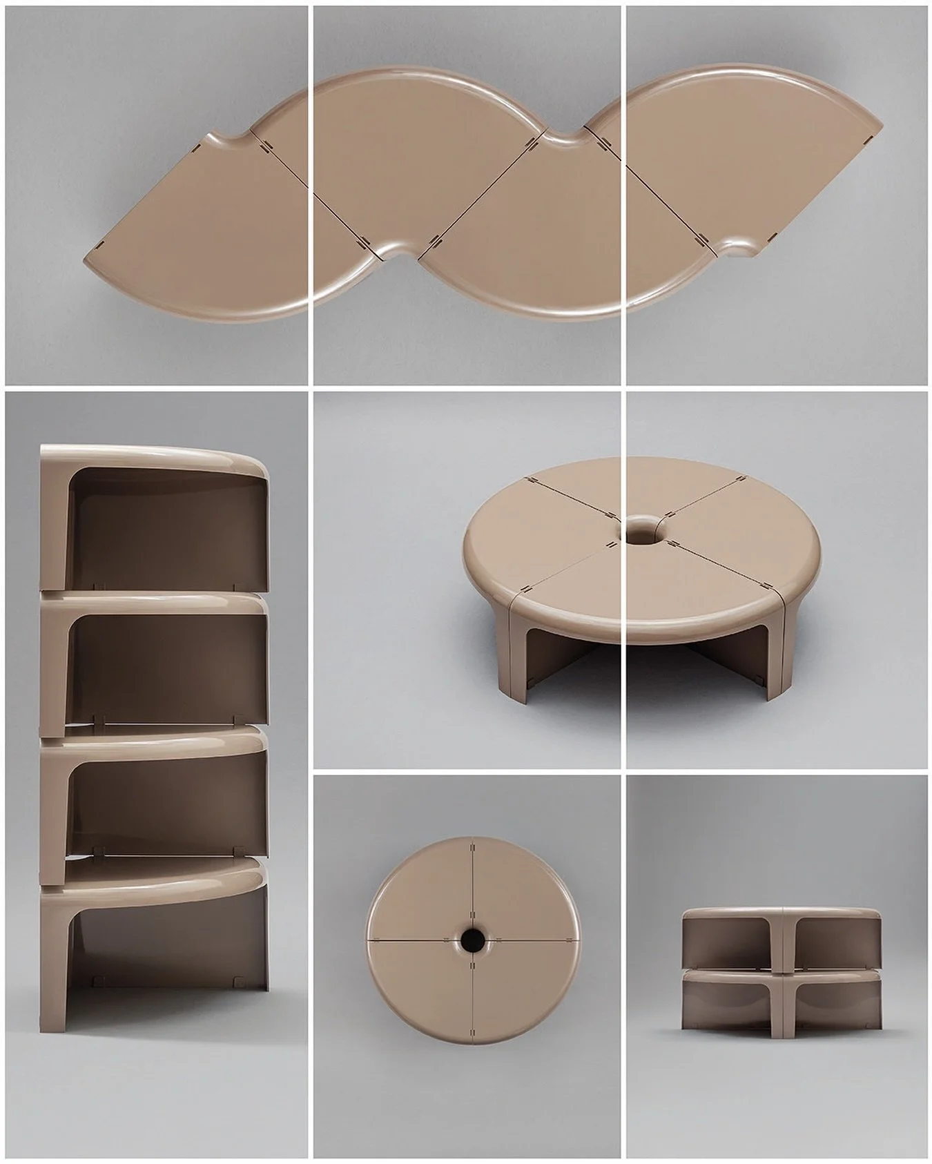 4/4 Coffee Table by @b_line_it 
Design Rodolfo Bonetto, 1969

A modular classic of Italian design.

Formed from four interlocking elements, 4/4 can be arranged as a coffee table, shelving or sculptural form - adapting easily to different spaces and u