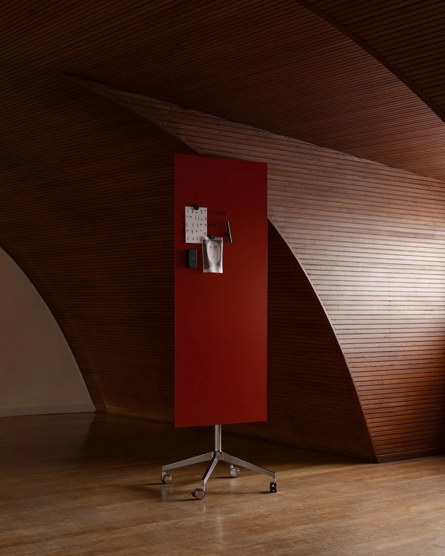 MOOD Mobile by @lintex, Sweden
Design @halleroed 

Not just a whiteboard.

A magnetic glass writing surface designed to move - refined in a matte Silk finish for a quieter, more considered expression in the workplace.

Designed to adapt to evolving w