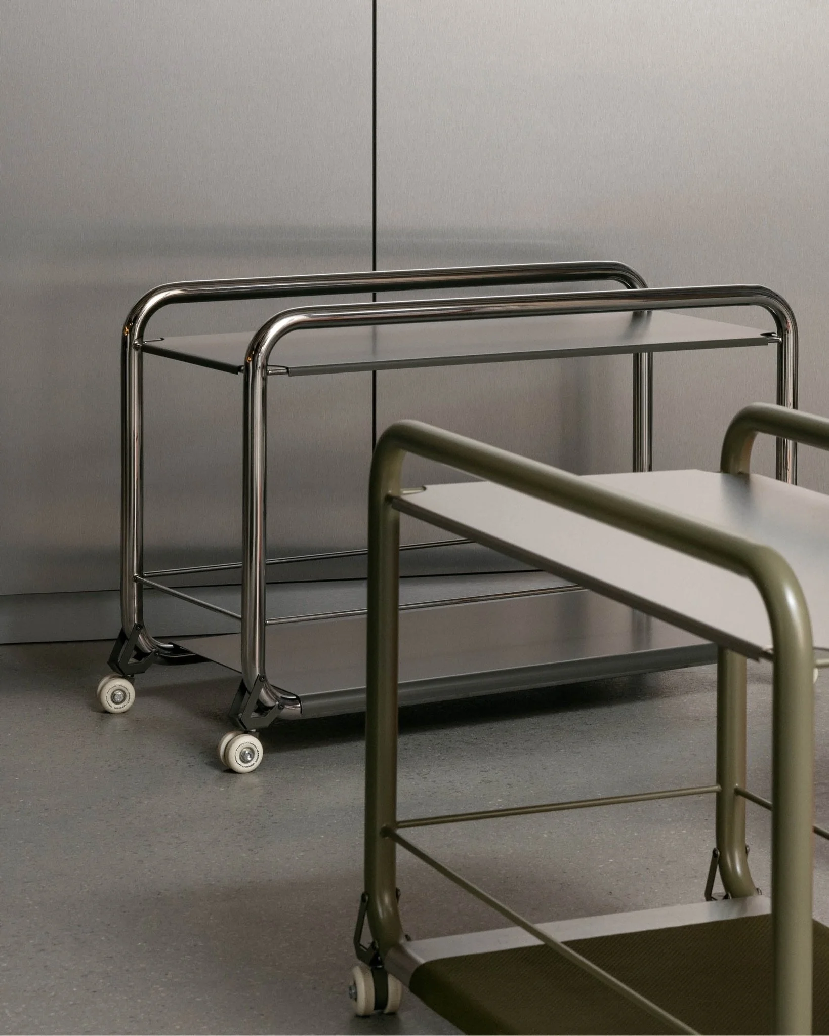 Tension Trolley by @lammhults 
Design @g.winsth

Designed to move.

With its steel frame, ultra-thin shelves and exposed castors, Tension Trolley transforms a practical object into a considered design piece. 

Inspired by skate culture, the visible w