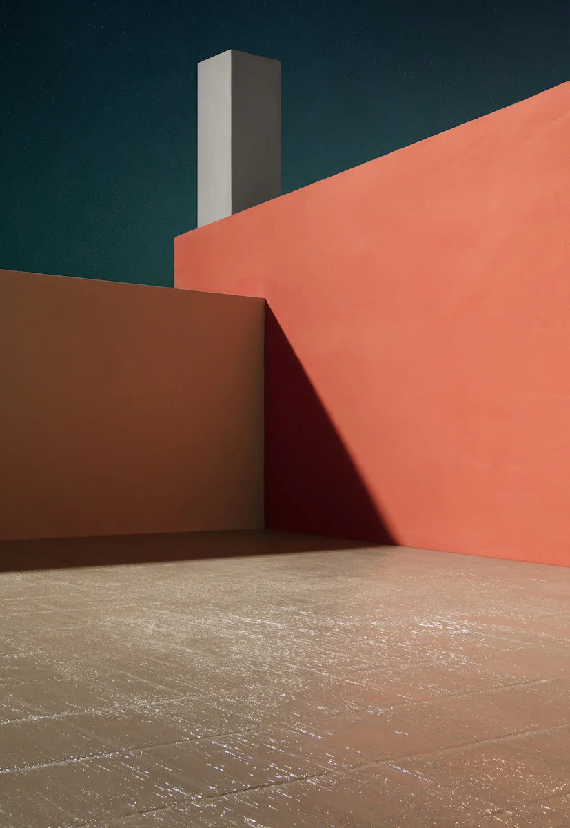 James Casebere, Courtyard with Orange Wall, 2017 © James Casebere / Courtesy of Galerie Daniel Templon, Paris