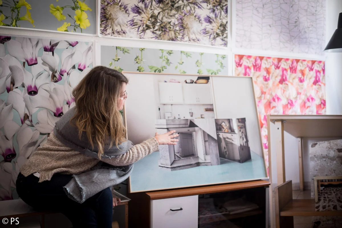 Vera discusses her series Where are you from originally? in her Tel Aviv studio. Photo by Pavlina Schultz.