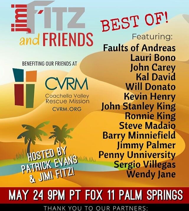 Sunday Night Memorial Weekend. @fox11palmsprings Please contribute what you can. @cv104.3 @theofficialpatrickevans @coachellavalleyrescuemission