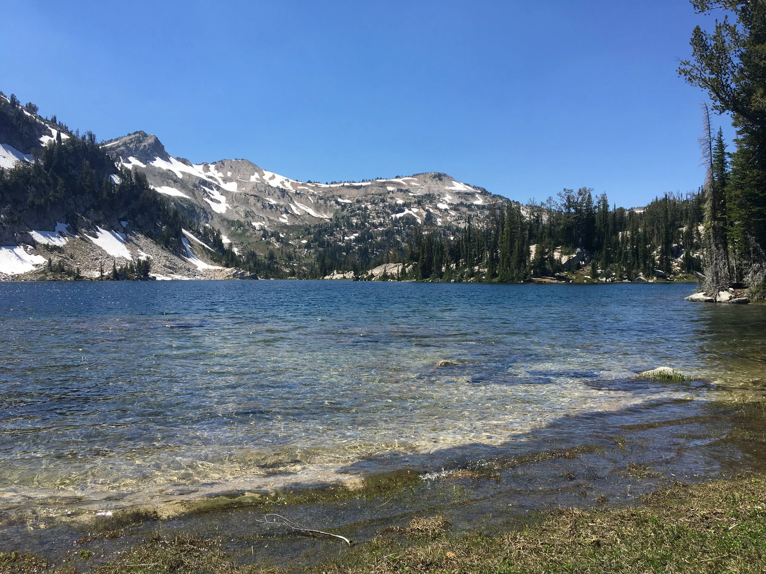 Mirror lake was dramatically colder than Horseshoe lake.
