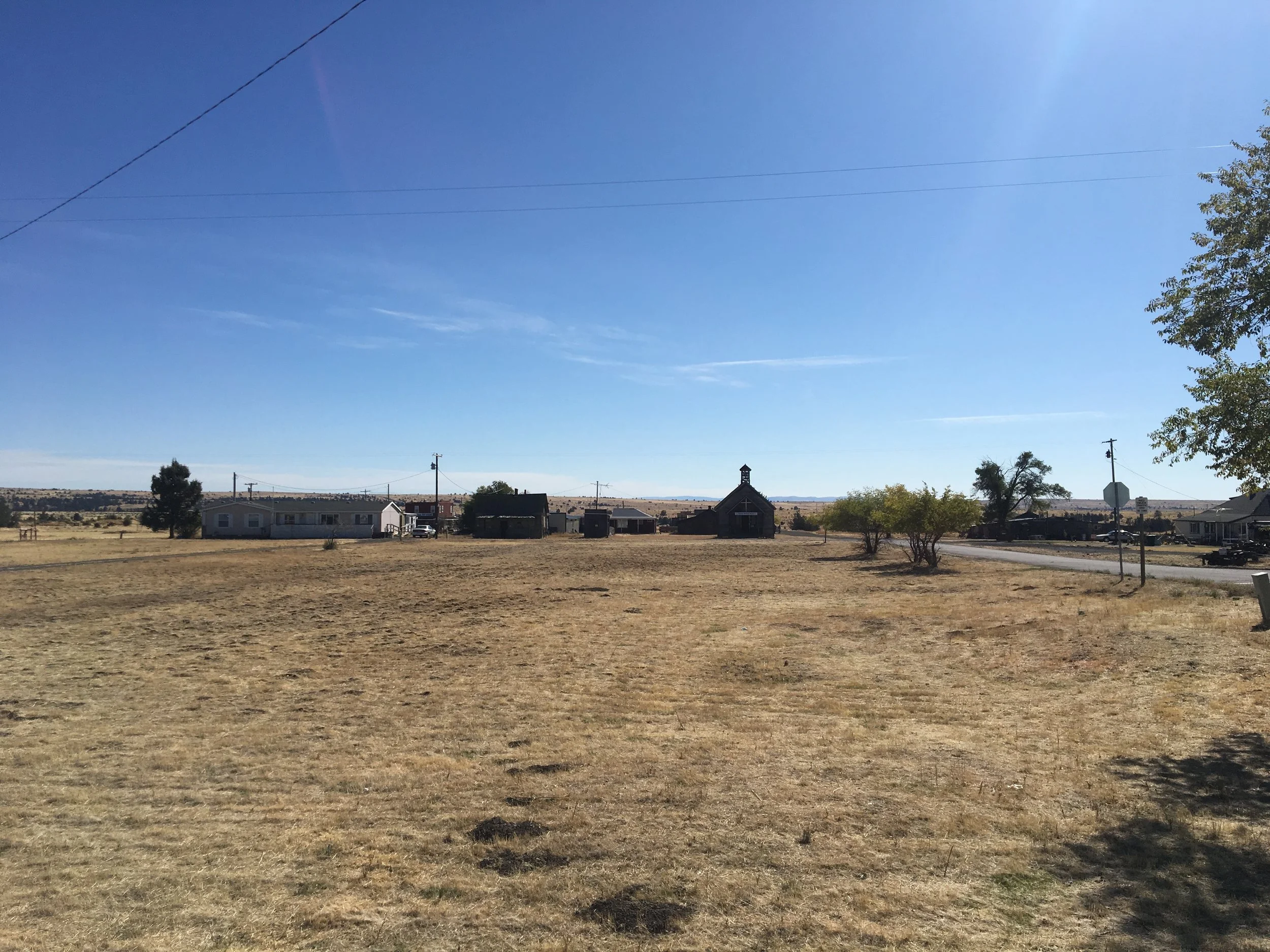 Looking south from main street. Things get empty pretty quickly out here.