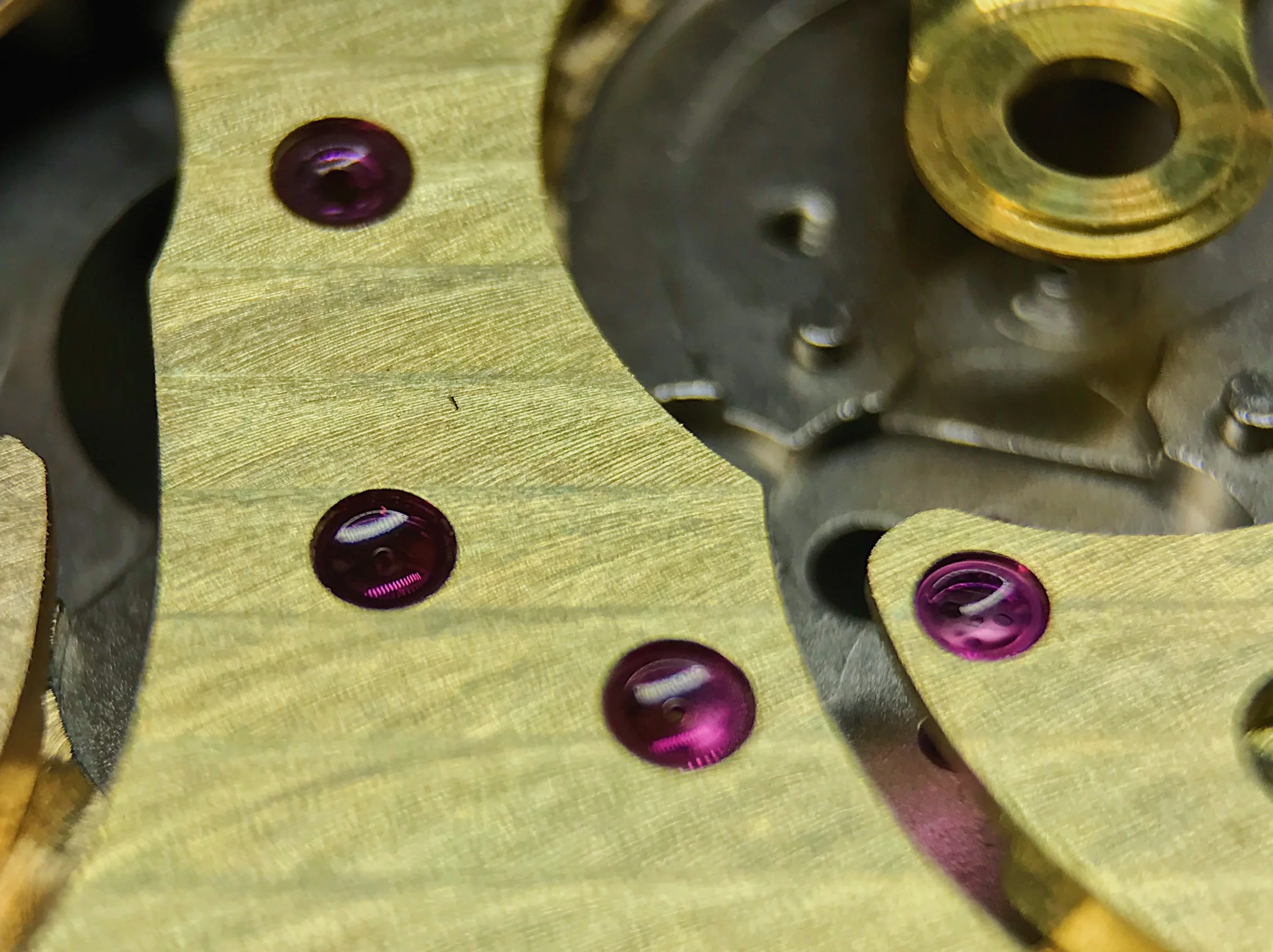 The jewel countersinks are also pretty much gone. I'll have to pop the jewels out to rechamfer the holes.