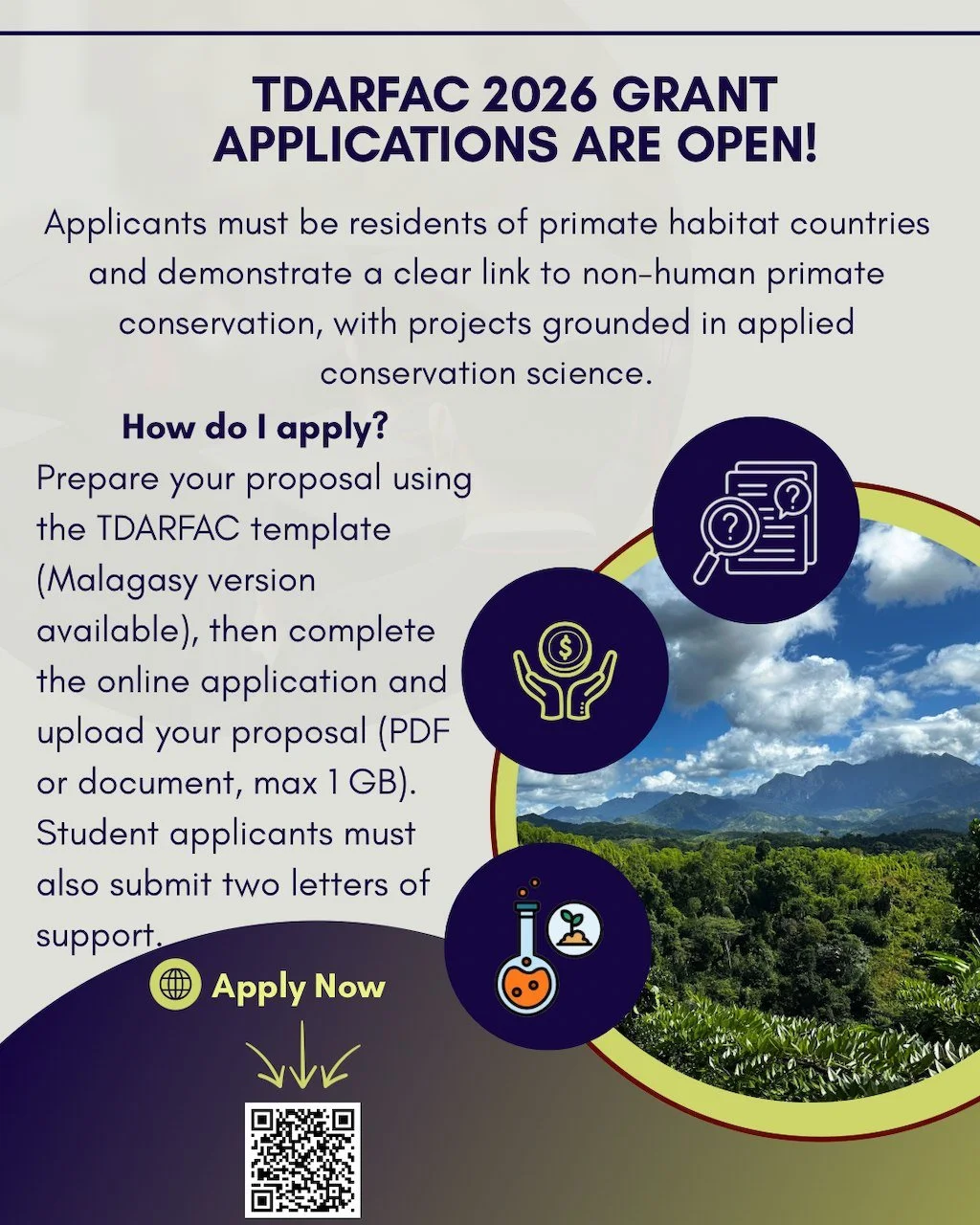 📣Now accepting proposals for the 2026 Applied Conservation Grant cycle!