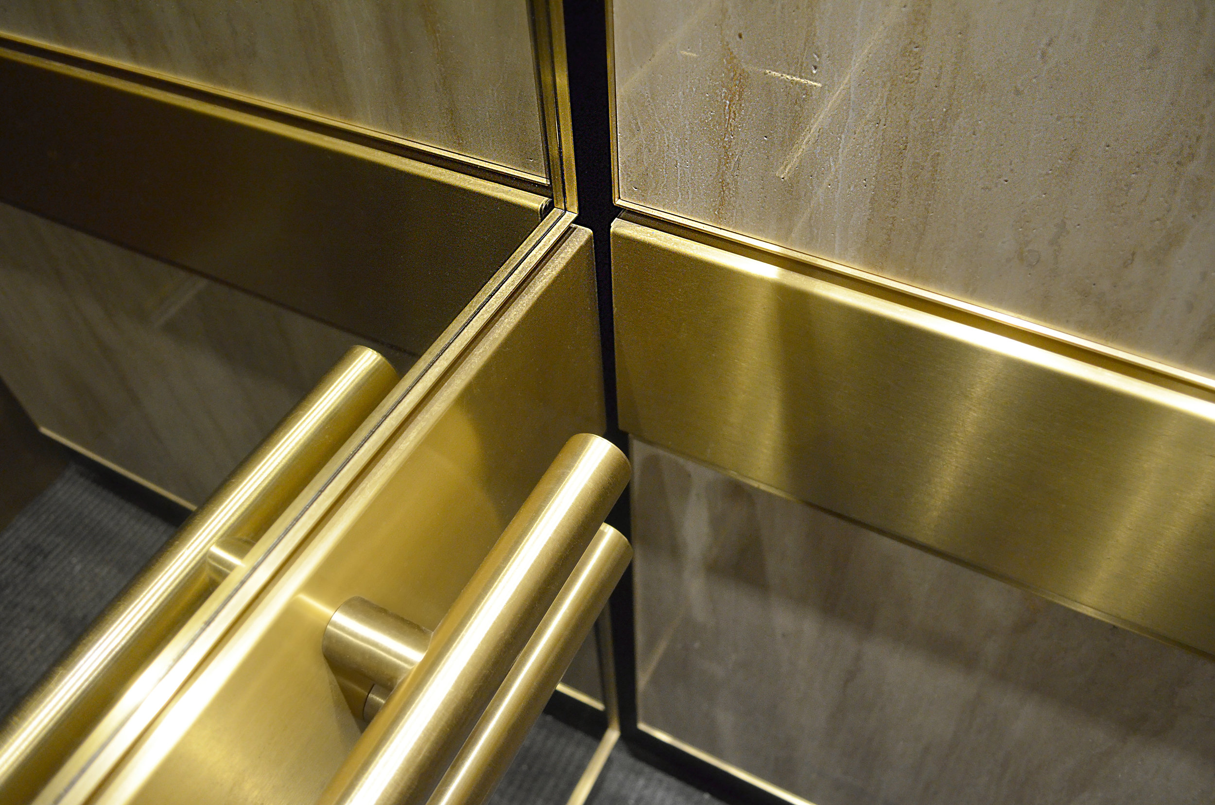 Rear Wall Brass Handrails