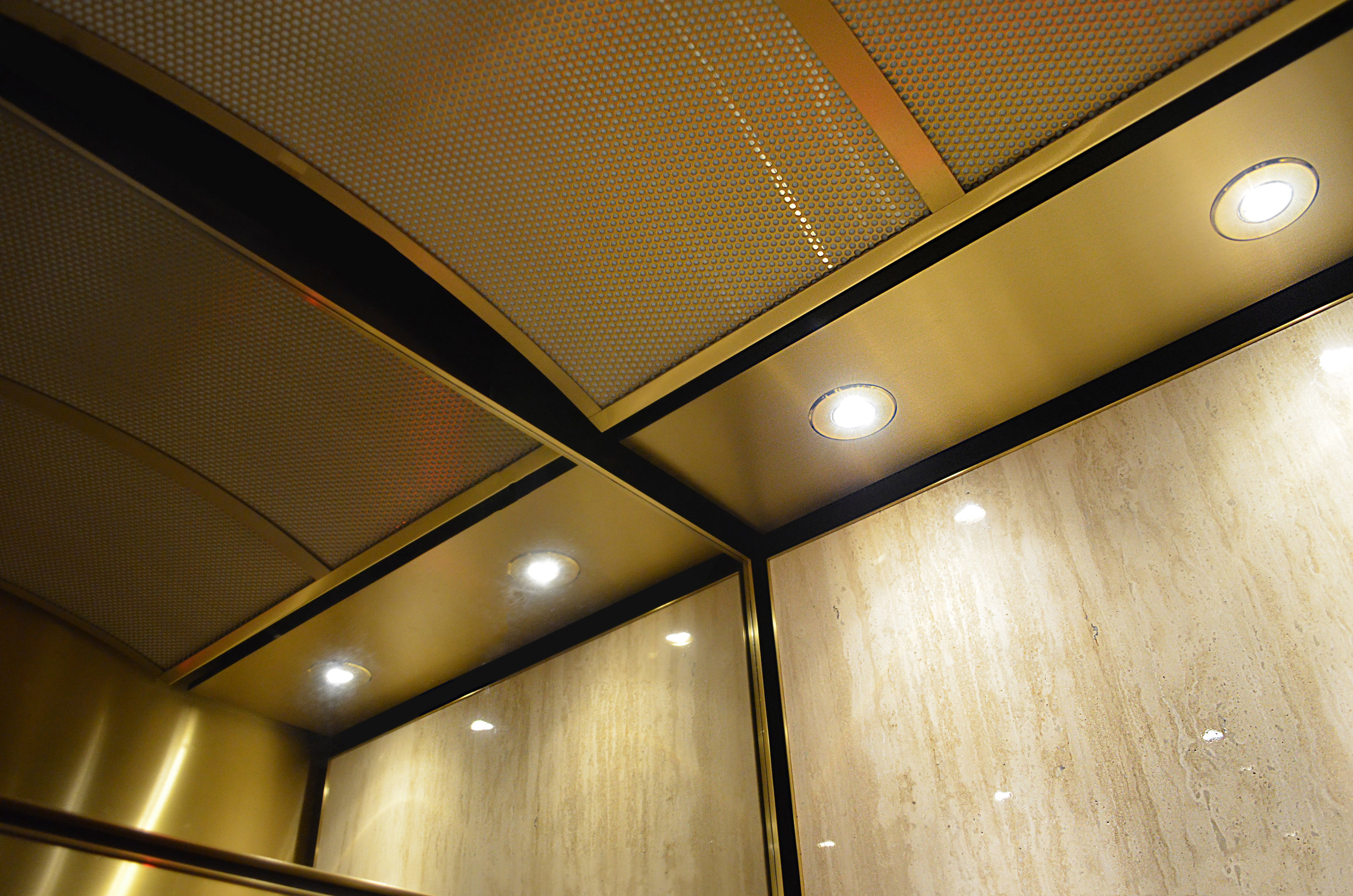Travertine Elevator Interiors Engineered Lightweight