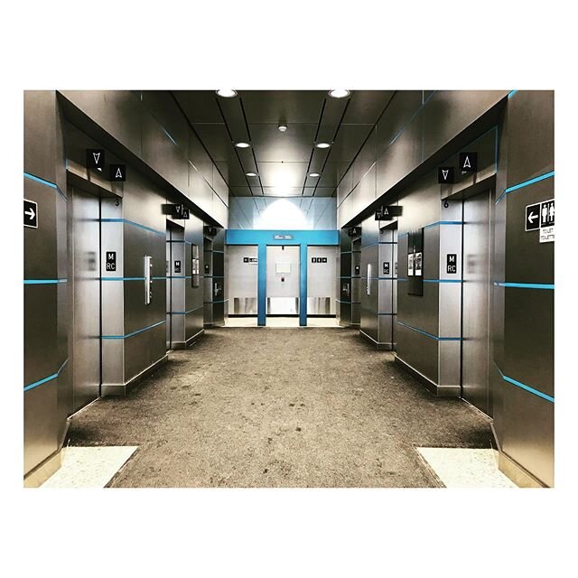 I think I&rsquo;m crushing on this elevator lobby. #interiordesign #futurism