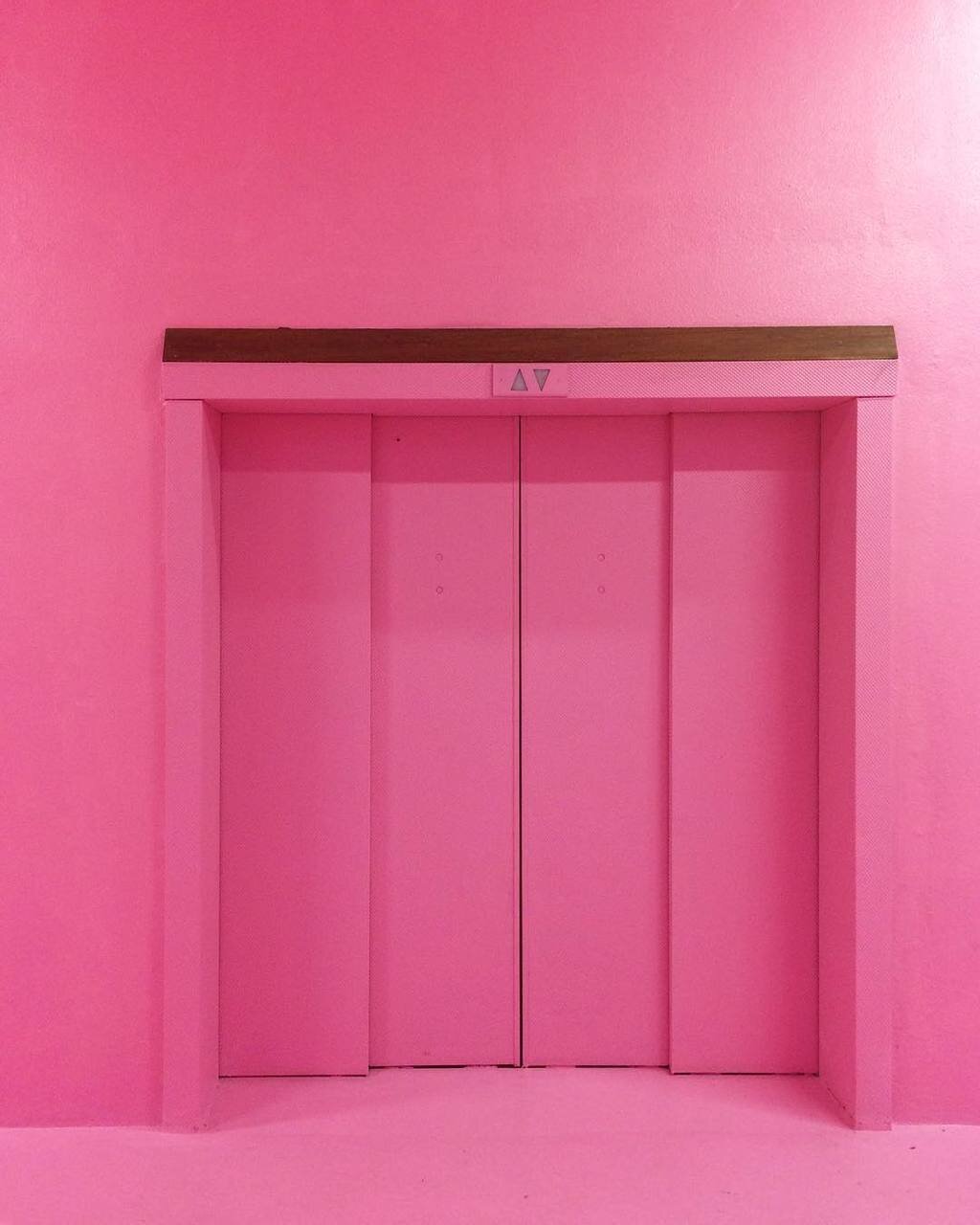 Pepto Pink Elevator Doors